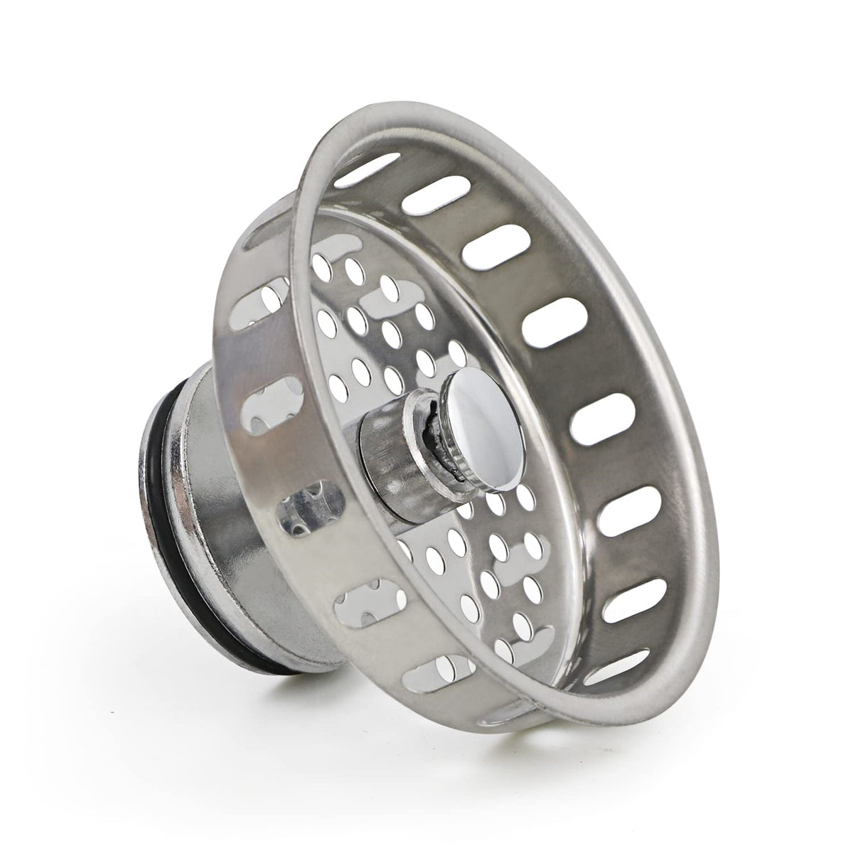 Highcraft 97343 Kitchen Sink Basket Strainer Replacement For Standard Drains (3-1/4 Inch) Stainless Spring Steel Closure And Rub