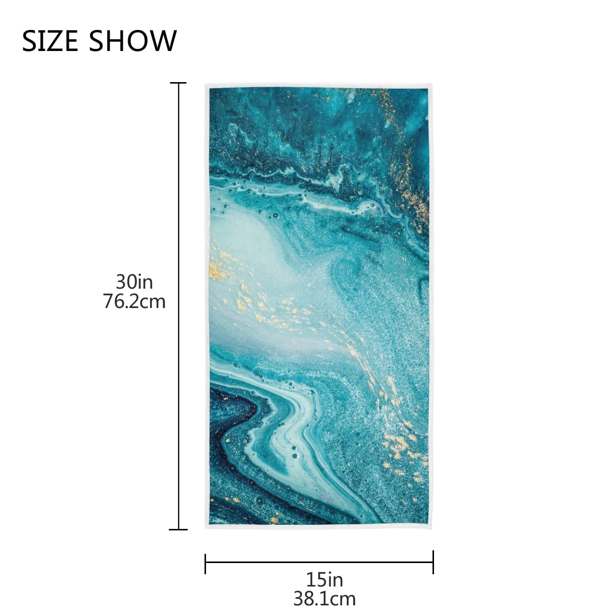 Blue Hand Bath Towel Marble Golden Glittery Fingertip Towel Tie Dye Kitchen Bathroom Shower Towel Set Highly Absorbent Beach Spa