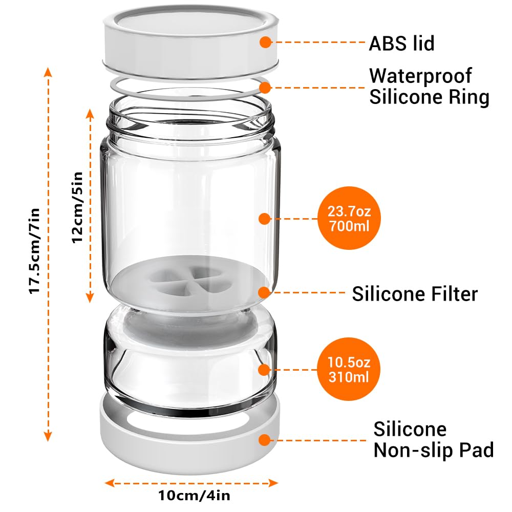 Homnoble Pickle And Olive Hourglass Jar With Strainer Flip For Pickle Juice Separator From Wet And Dry, Upgrade Food-Grade Abs L