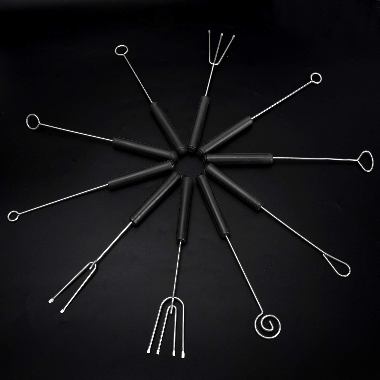 10Pcs Chocolate Dipping Fork Set, Diy Baking Supplies, Stainless Steel Decorating Tool Set For Handmade Chocolates, Pralines,Tru