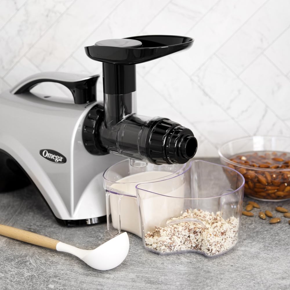 Omega Nc800Hds Cold Press Juicer Machine, Vegetable And Fruit Juice Extractor And Nutrition System, Dual-Stage Slow Masticating