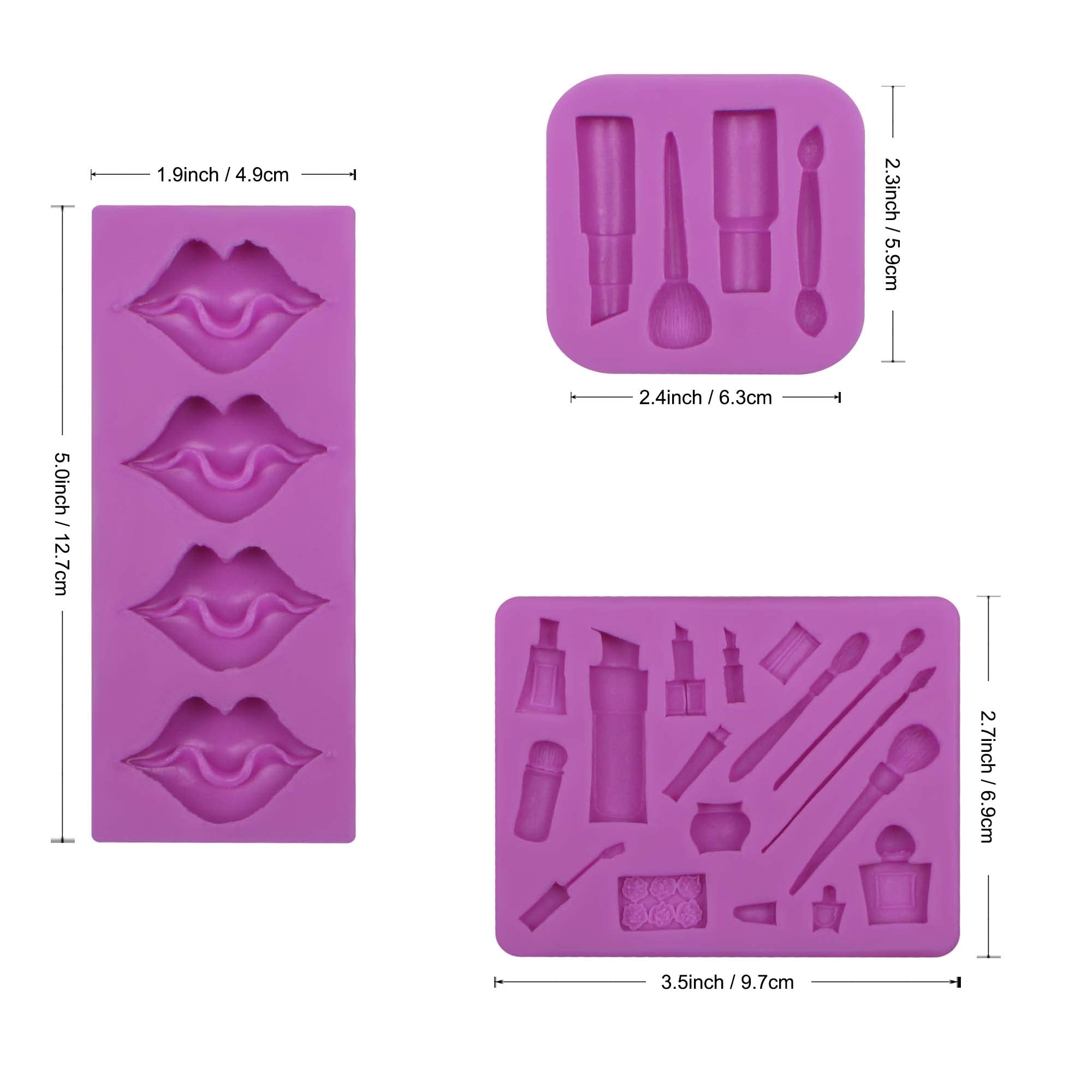 Makeup Chocolate Silicone Molds, Lipstick Kiss Fondant Mold For Baking Girl'S Birthday Cake Decoration, Valentine'S Day Cupcake