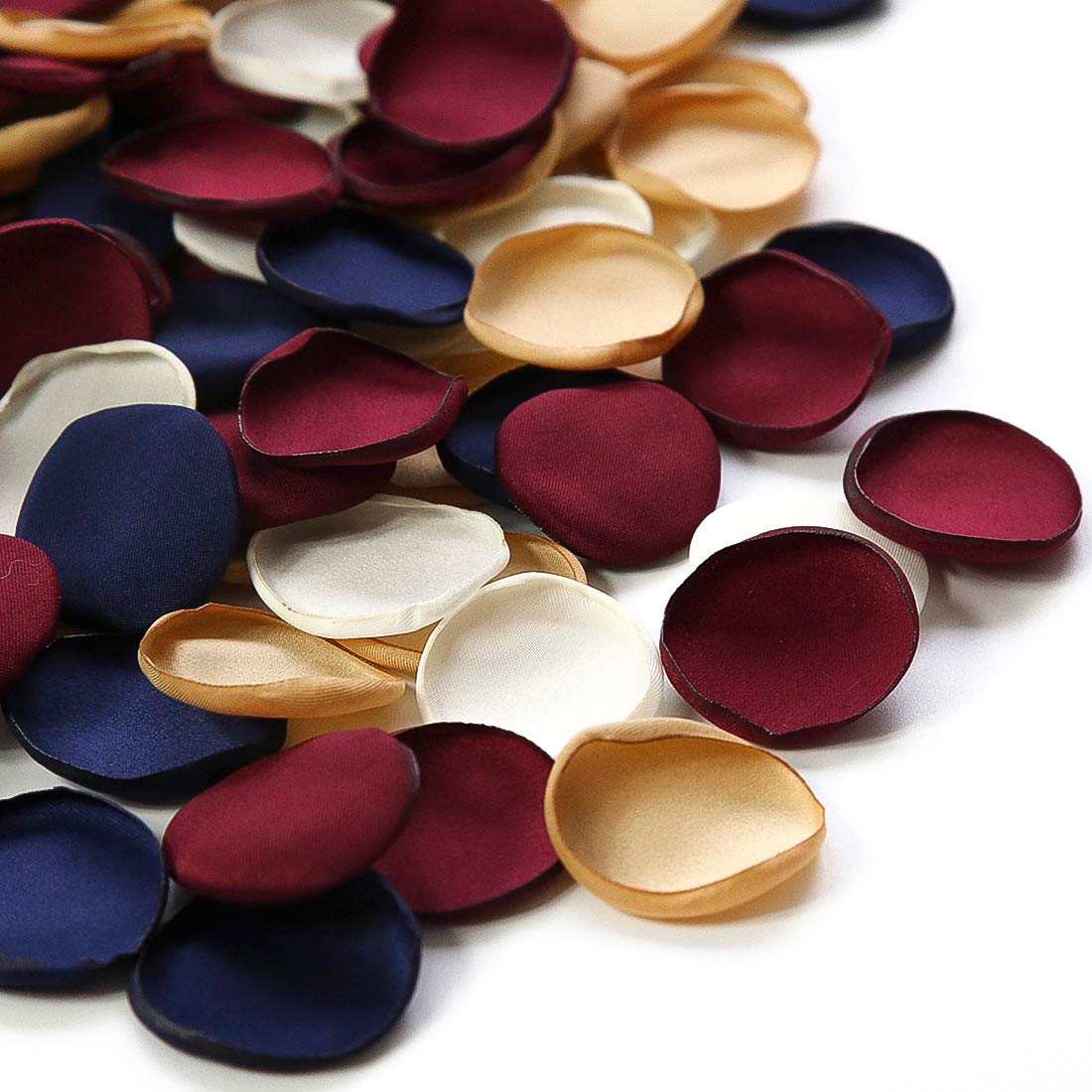 Floroom 300Pcs Rose Petals Burgundy Navy Faux Silk Flower Petals For Wedding Flower Girl Basket Aisle Runner Scatter Dinner Tabl