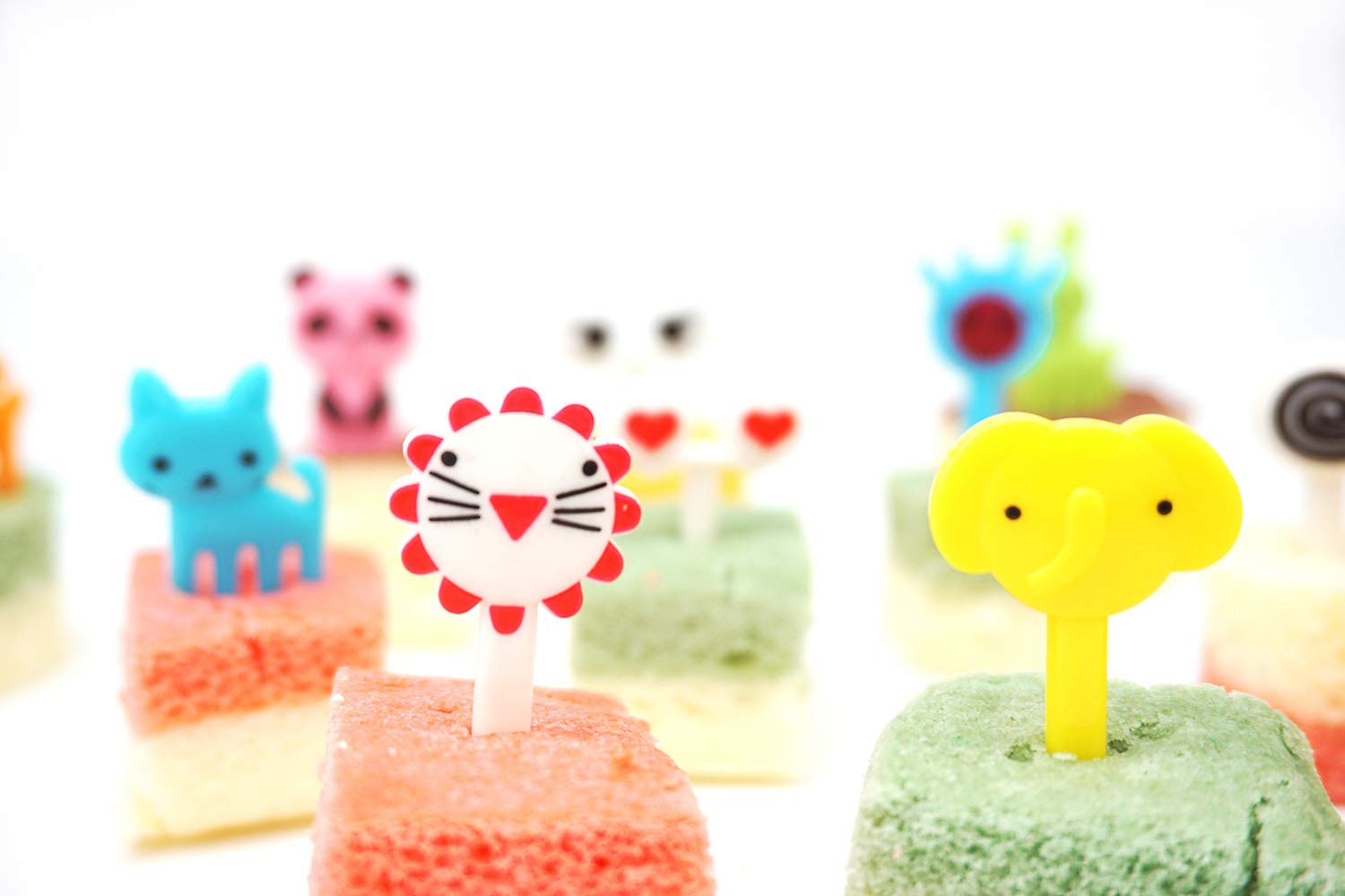 40Pcs Animal Fruit Food Picks, Bento Box Picks, Mini Cartoon Animal Food Toothpicks, Lunch Bento Forks Picks For Kids