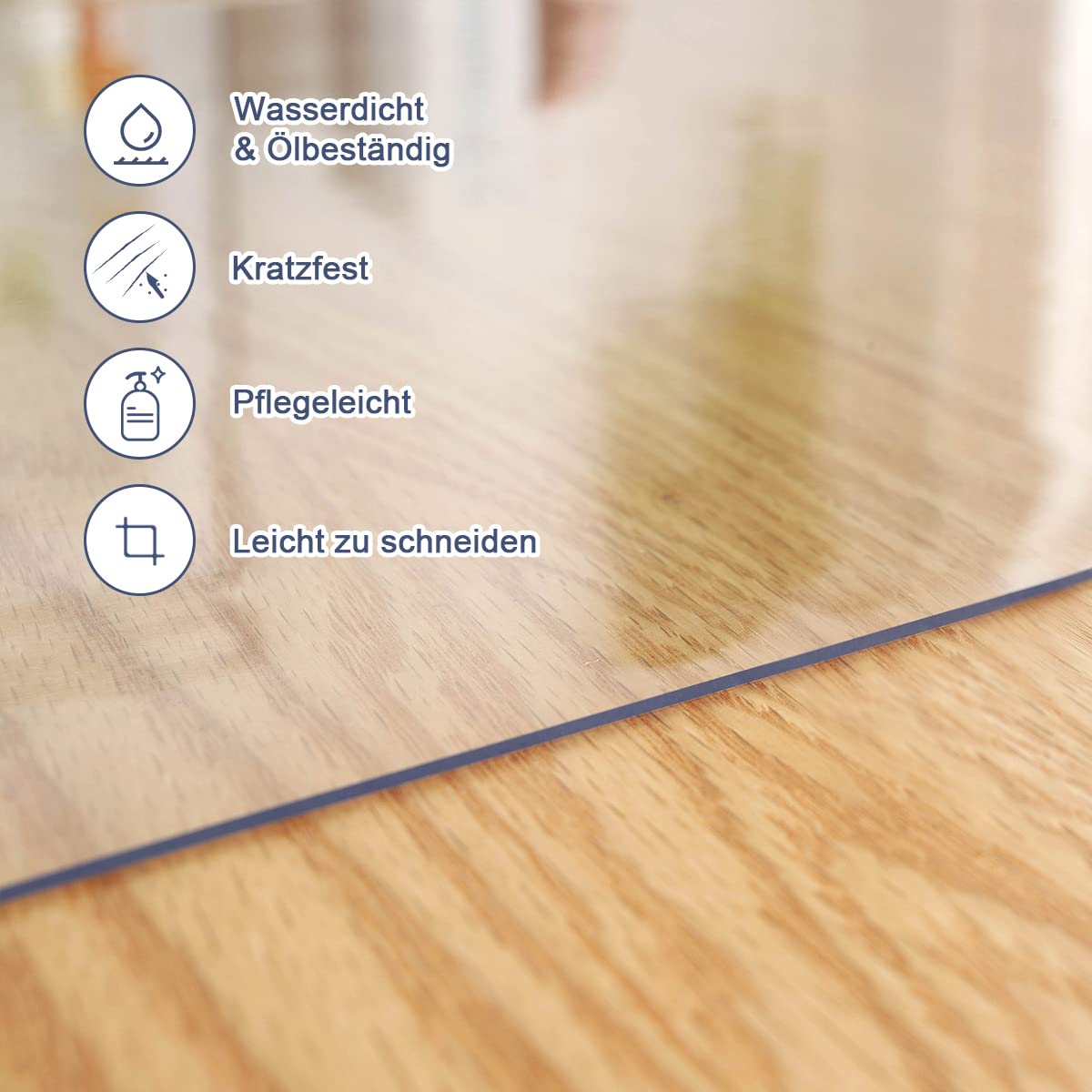 OstepDecor Clear Table Protector  42 x 20 Inch Desk Protector Clear  1.5mm Thick Plastic Clear Desk Pad  Desk Mats on top of Desks  Vinyl Clear Table Cover for Writing Desk