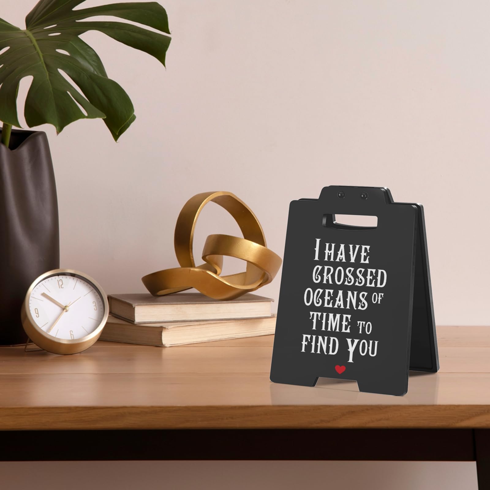 Valentines Day Romantic Gifts for Her or Him, I Have Crossed Oceans of Time to Find You Anniversary Gothic Love Sign, Dark Goth