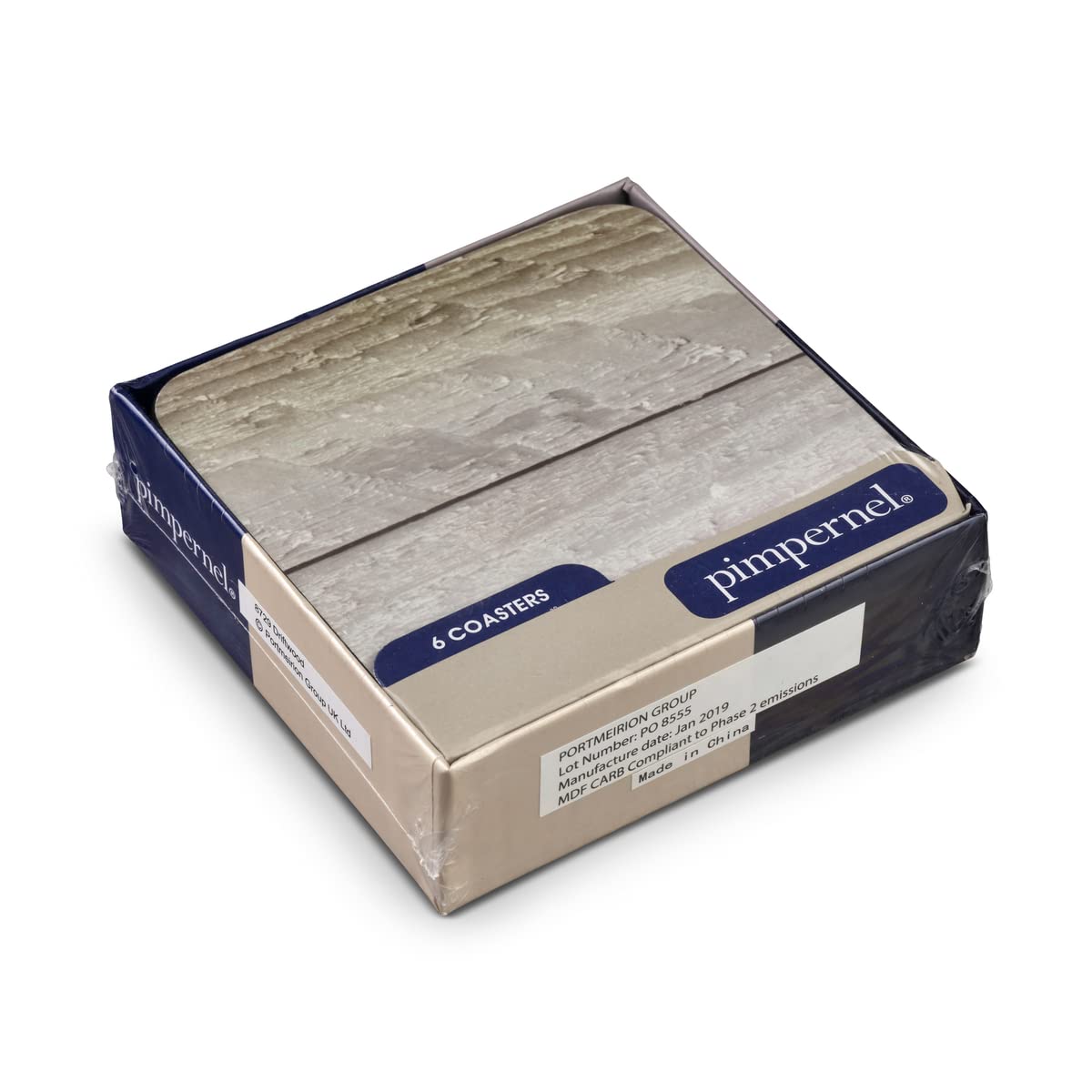 Pimpernel Driftwood Collection Coasters | Set Of 6 | Cork Backed Board | Heat And Stain Resistant | Drinks Coaster For Tabletop