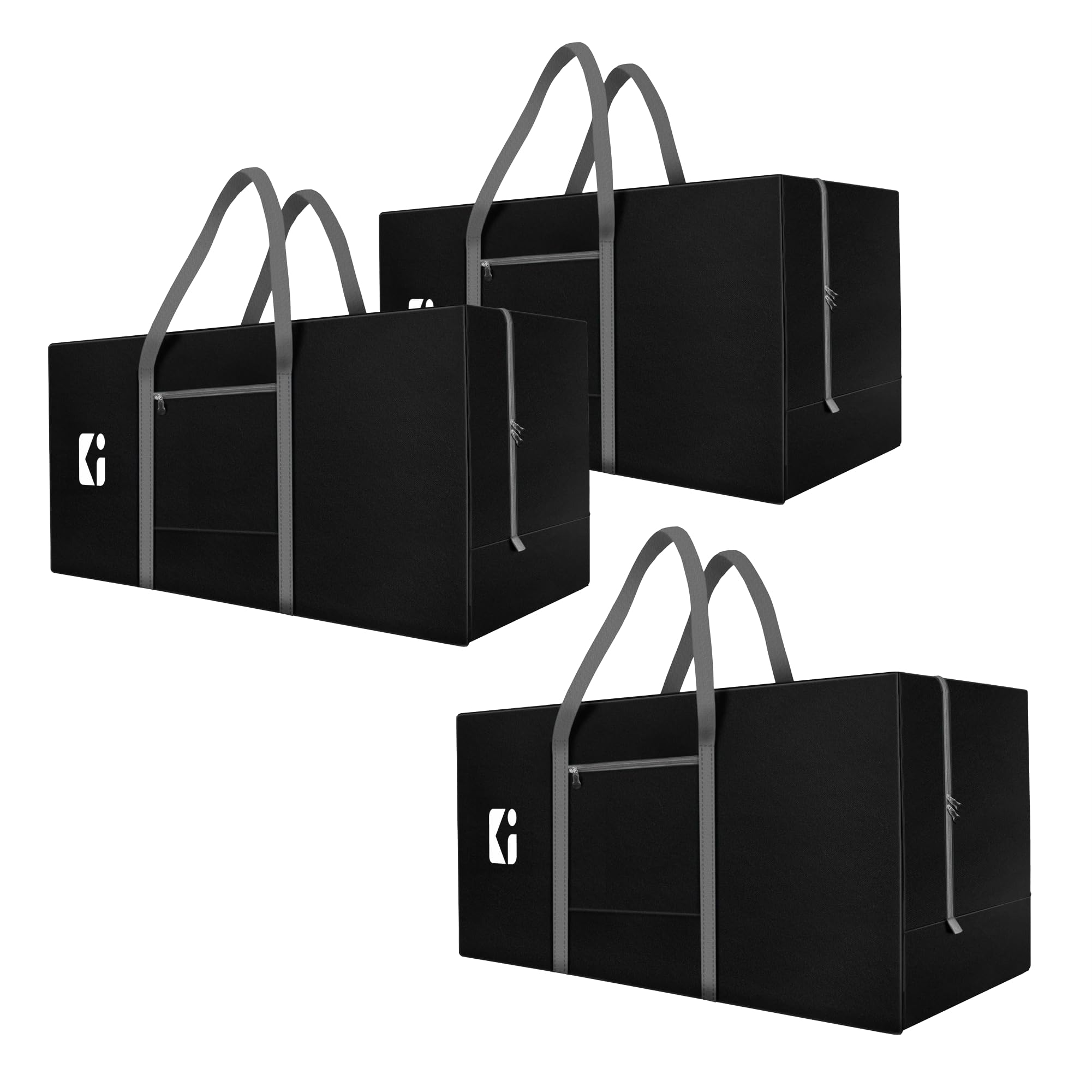 Urbane Home Pack Of 3 Durable (2 Compartments) Storage Bags For Clothes Large With Zip | Packers & Movers Under Bed Storage Orga