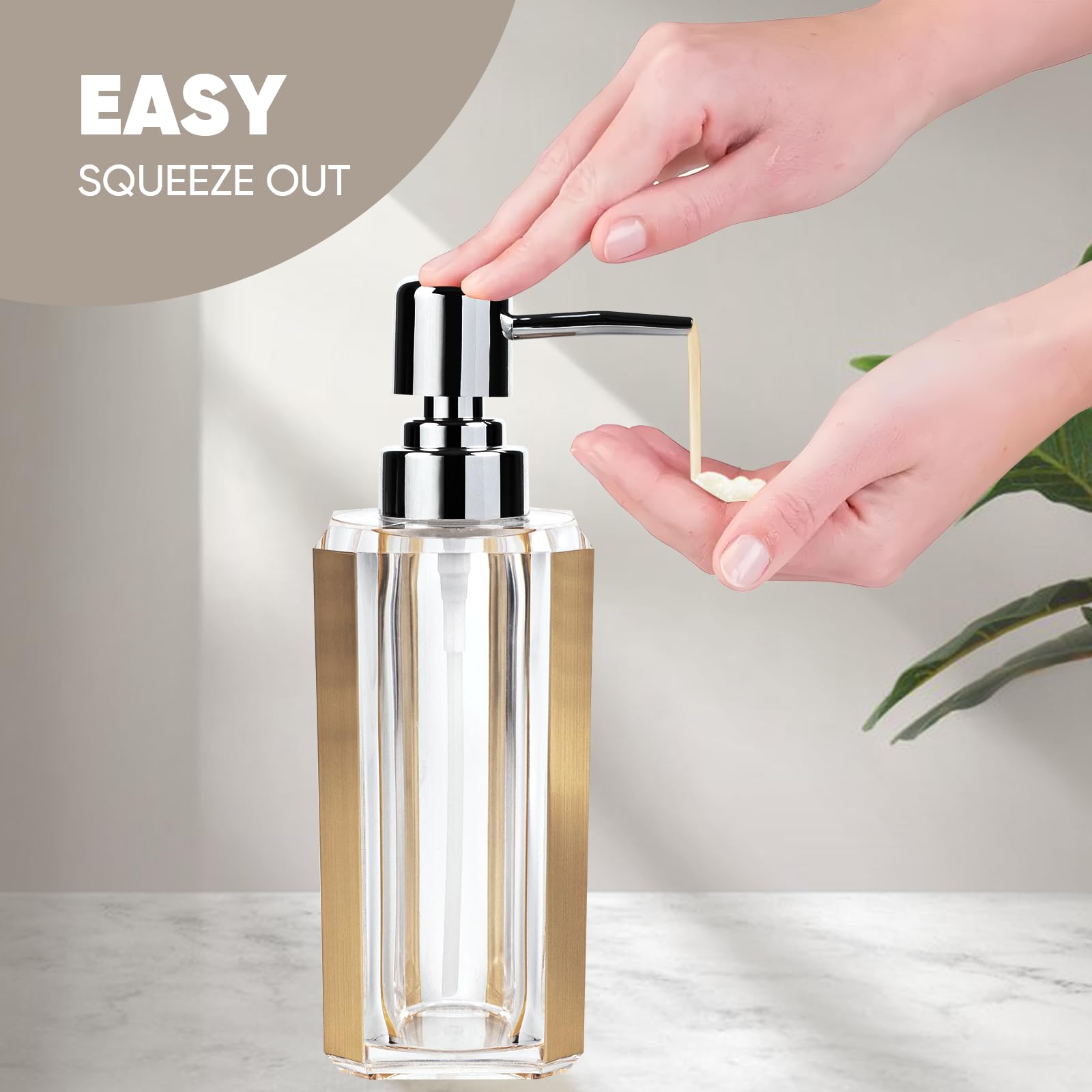 4-Piece Premium Acrylic Bathroom Accessory Set-Hand Sanitizer Bottle Lotion Can Bathroom Suit Separate Bottle Soap Box Mouthwash