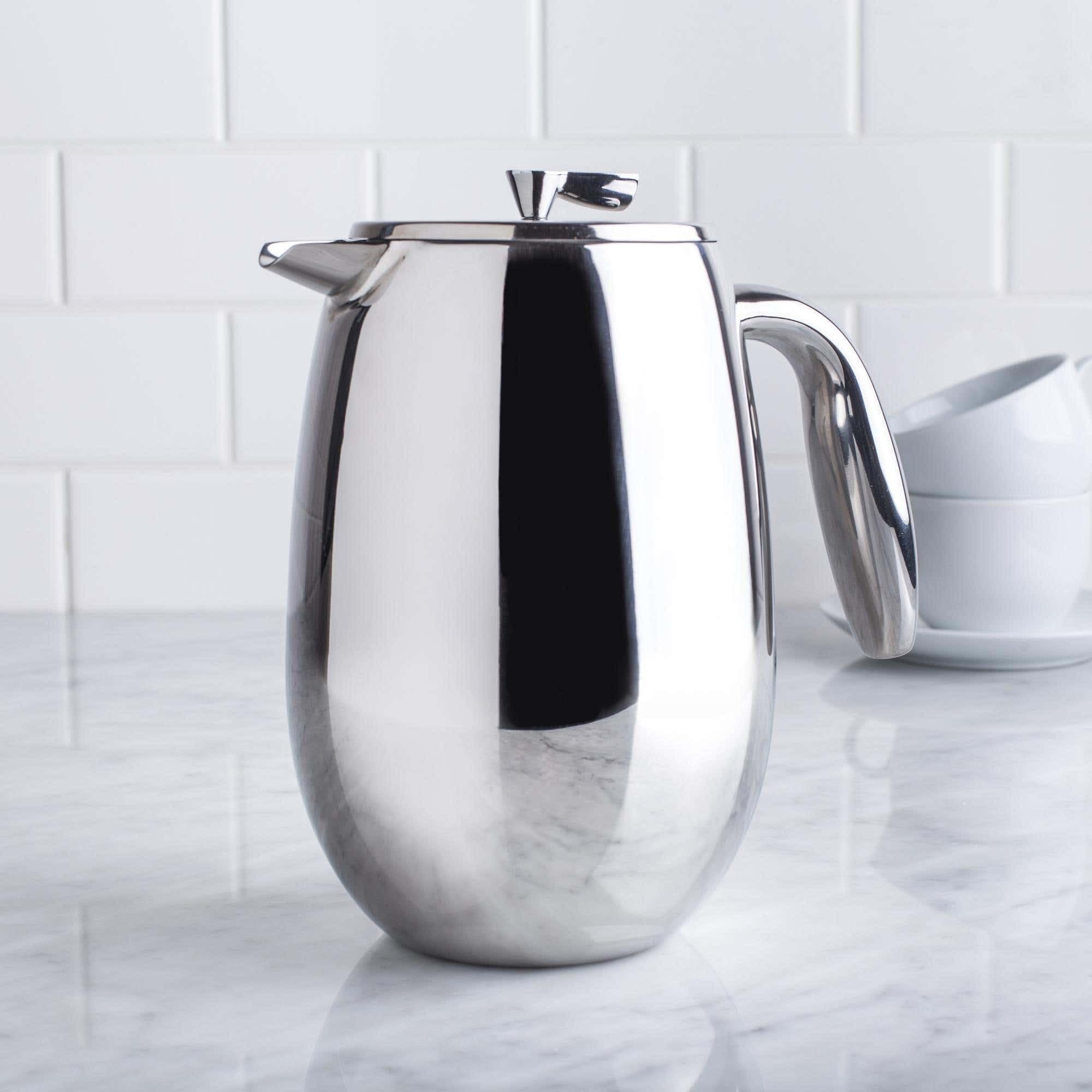 Bodum 34 Oz Columbia Thermal French Press Coffee Maker, Insulated Double Wall Stainless Steel, Chrome