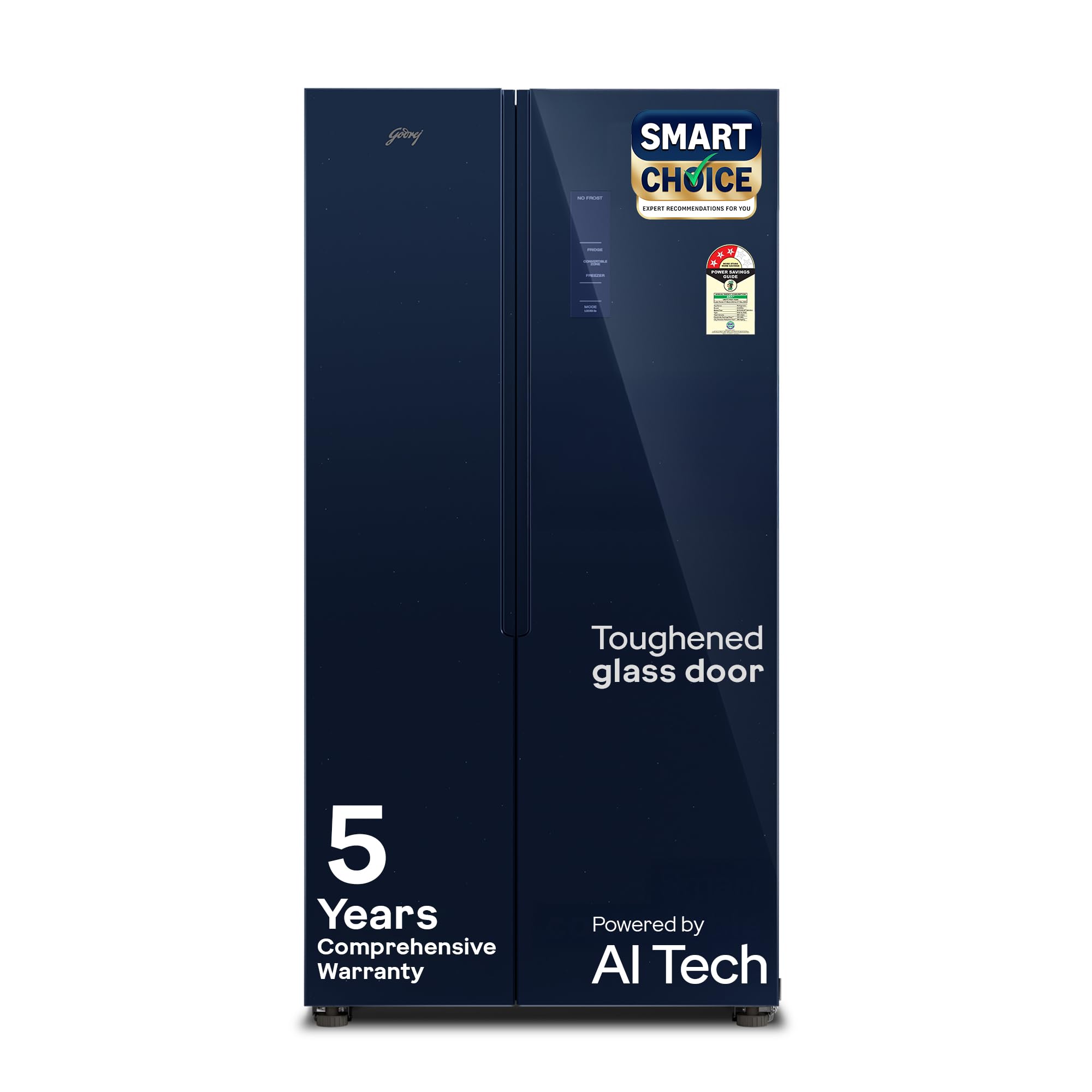 Godrej 600L 3Star 5 Years Comprehensive Warranty Smart Convertible Zones | Toughened Glass Door | Frost Free Inverter Refrigerat