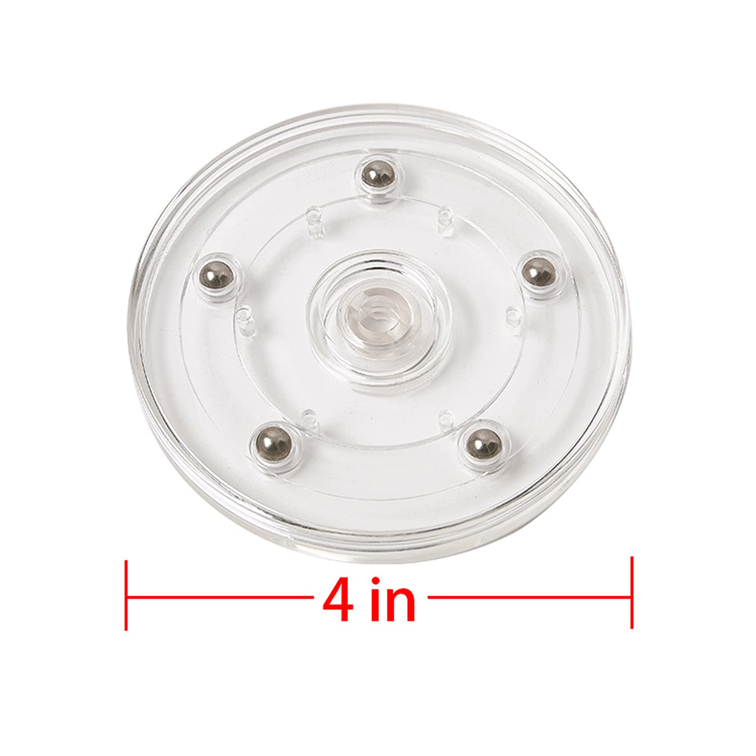 2 Pack 4'' Lazy Susan Turntable Acrylic Ball Bearing Rotating Tray For Spice Rack Table Cake Kitchen Pantry Decorating Tv Laptop