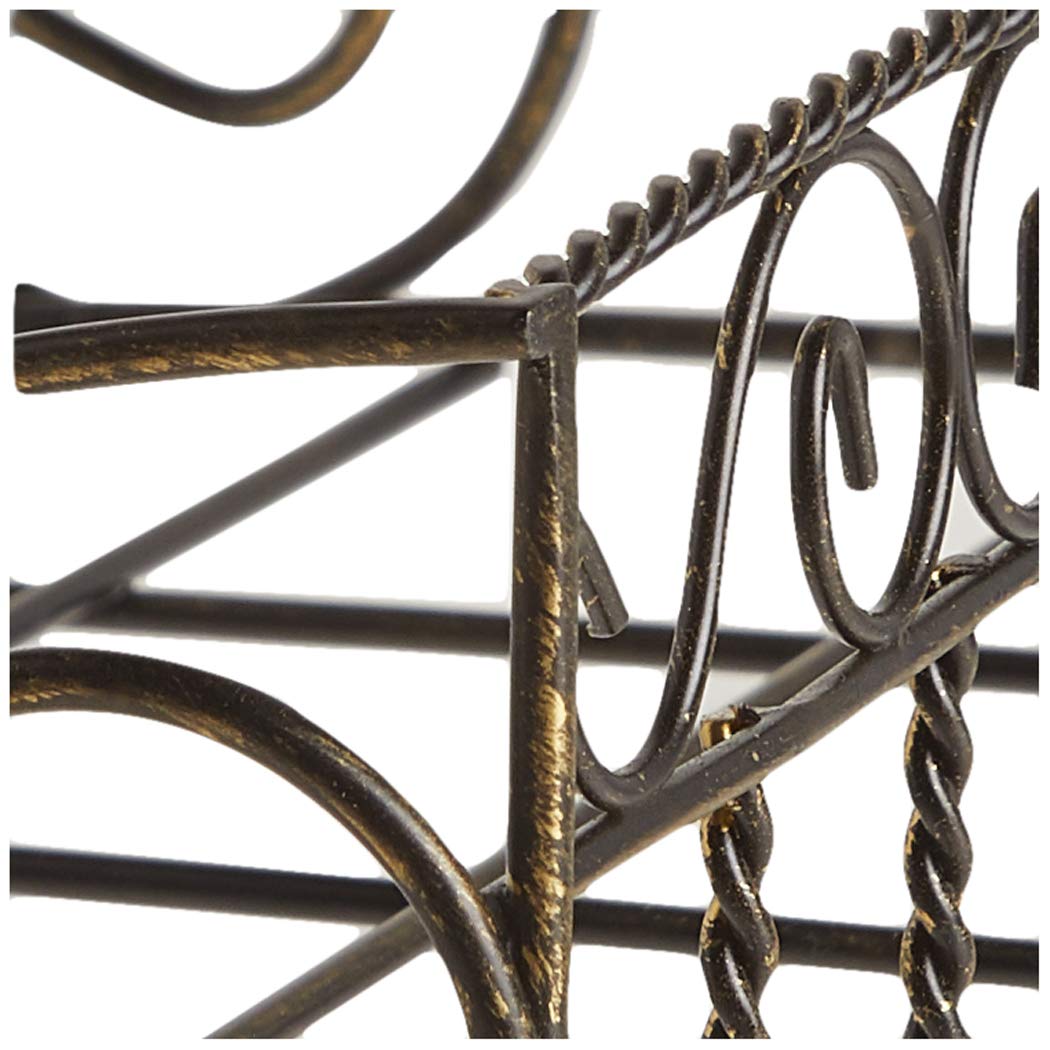 Boston International Garden Gate Design Guest Towel Napkin Holder Caddy, Antique Brass