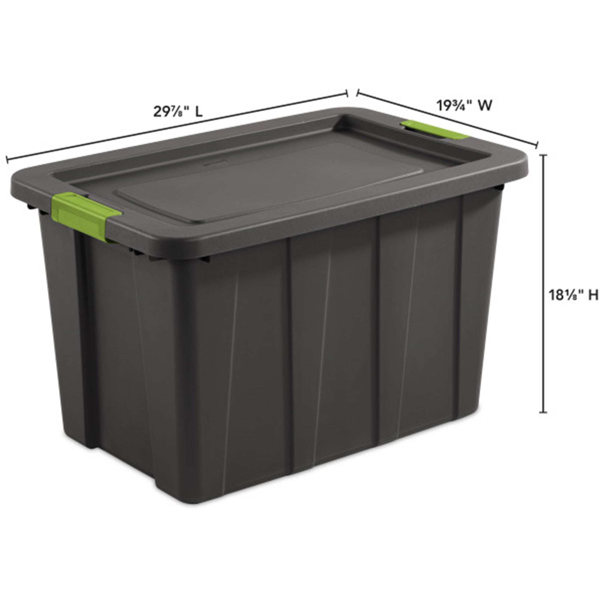 Sterilite 4-Pack Storage Bins With Lids, Heavy Duty Totes, Tuff1, 30 Gallon, Flat Gray