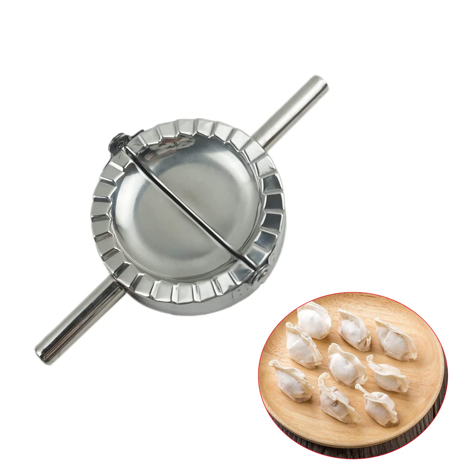 Mggi Large Size 3.7'' Stainless Steel Ravioli Mold Pierogi Dumpling Maker,Goya Empanada Press Mold,Ravioli Mould Crimper,Wraper