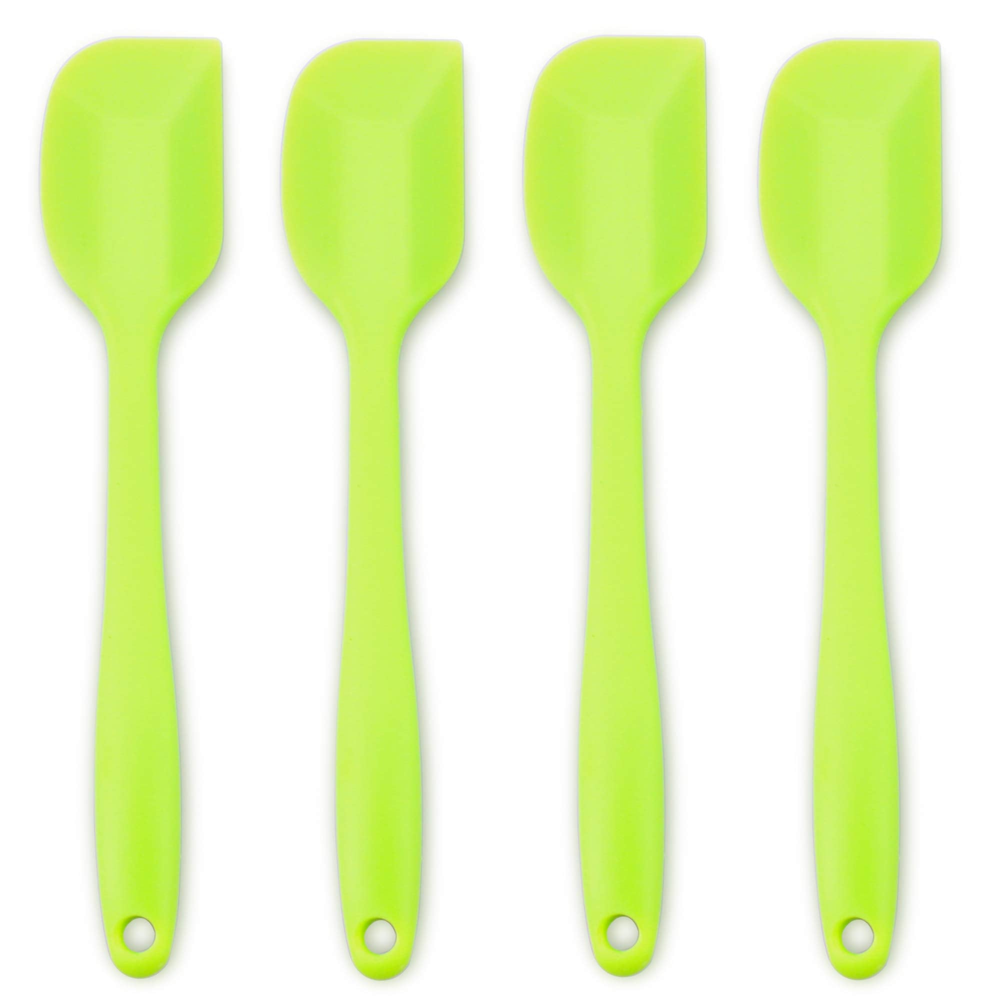 Silicone Spatula 4-Piece Set, Heat-Resistant Non-Stick Rubber Spatulas With Stainless Steel Core, Green