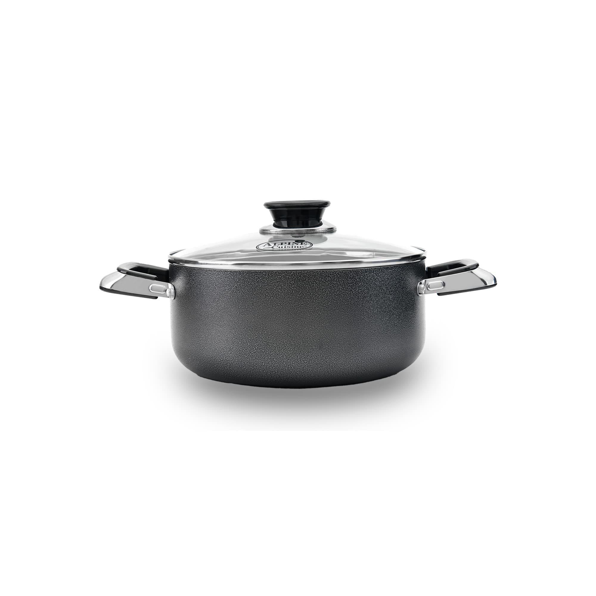 Aramco Alpine Gourmet Aluminum Non-Stick Coating Open Stock Dutch Oven, 3 Quart, Silver/Gray