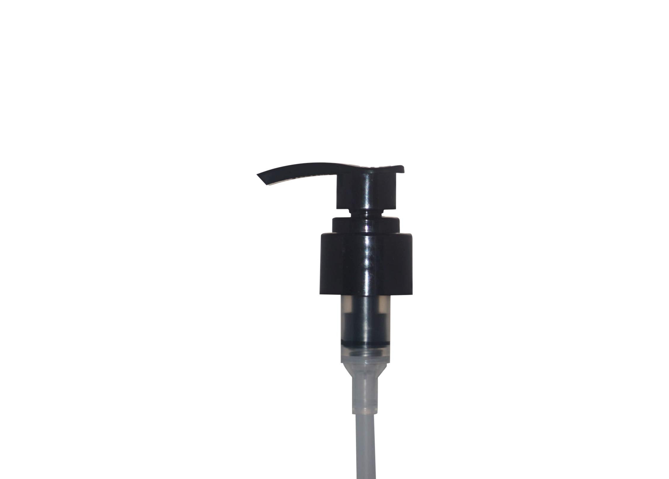 Wm - (Pack Of 4) 10 Oz Blue Soap Dispenser, Lotion Dispenser, Shampoo Bottle W/ Saddle Black Pump Top