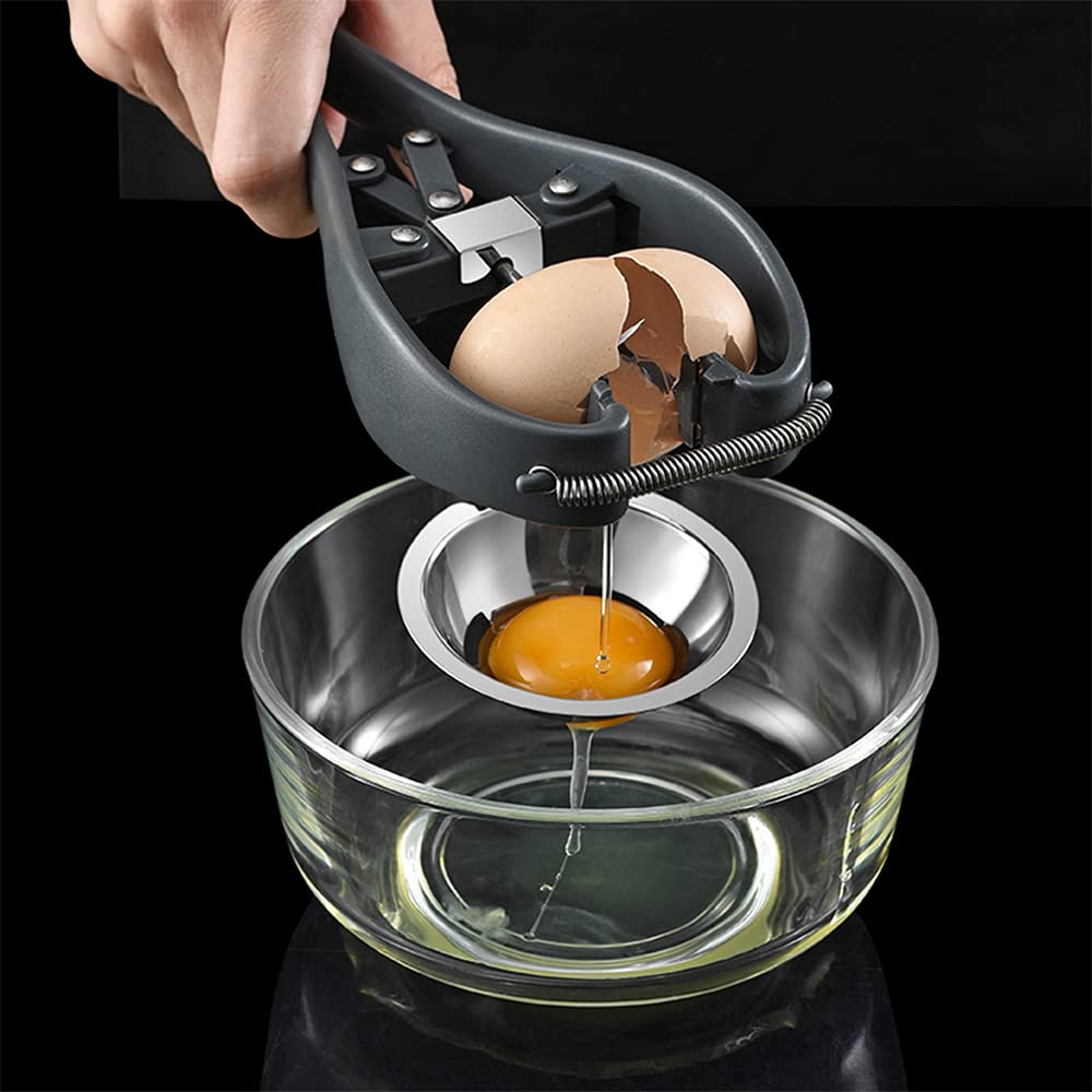 Egg Cracker,L Egg Opener, Automatic Egg Cracking Tool, Easy Eggshell Cuttereggshell Cutter Egg Separator Creative Kitchen Tools