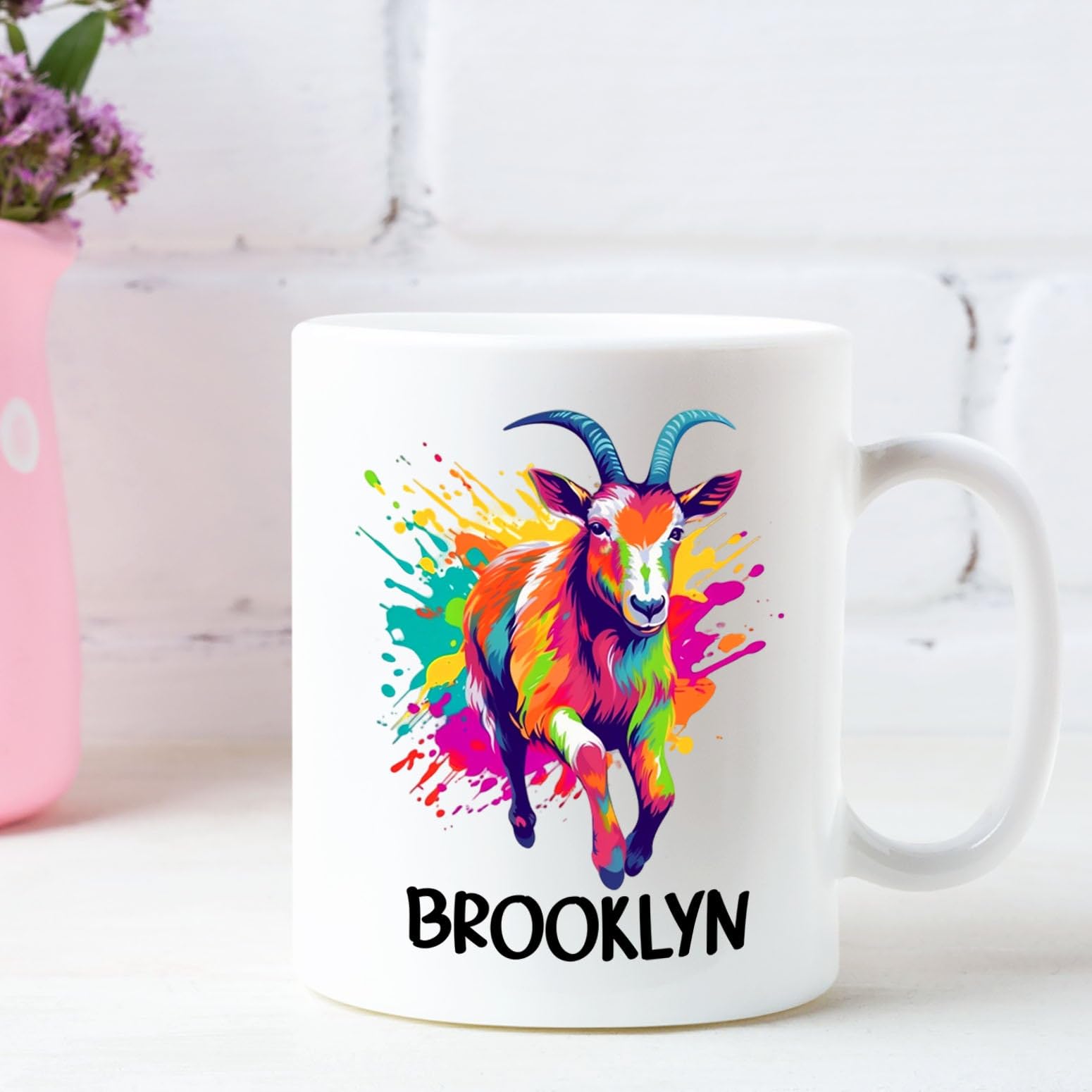 Personalized Goat Travel Coffee Mugs Cups Gift For Men Women Birthday, Customized Goat Lover White Ceramic Mug 11 Oz 15 Oz, Goat