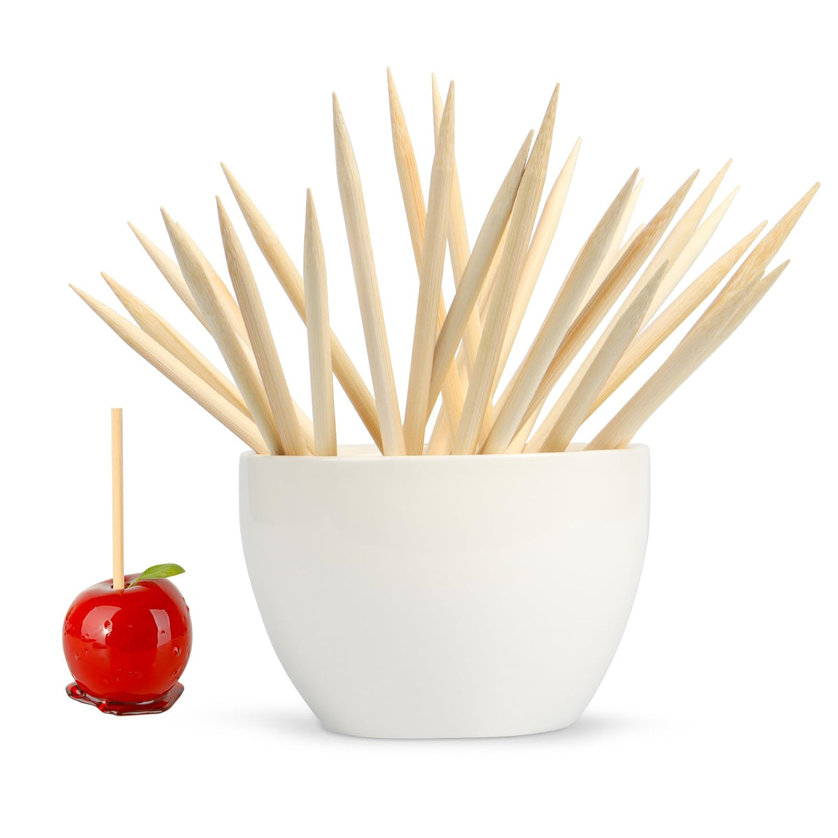 Hiyalot Candy Making Skewer Sticks 6 Inch - Natural Birch Wooden - Perfect For Cotton Candy, Caramel Apples, Cake Pops, And More