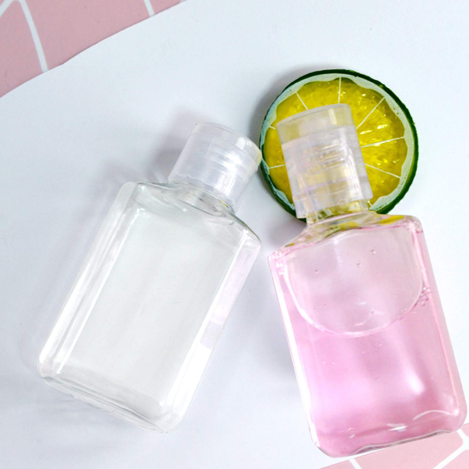 Vankcp 50 Pieces Empty Bottles With Flip Cap, 2 Oz Portable Travel Bottle Refillable Cosmetic Bottle Clear Reusable Travel Bottl