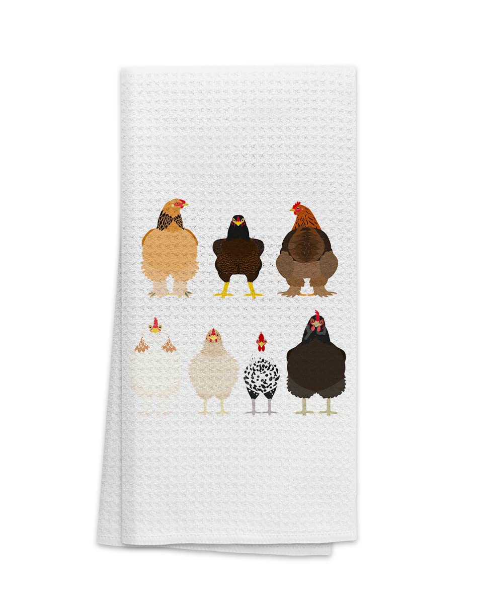 Ohsul Cute Cartoon Chickens Highly Absorbent Kitchen Towels Dish Towels Dish Cloth,Funny Chicken Hand Towels Tea Towel For Bathr