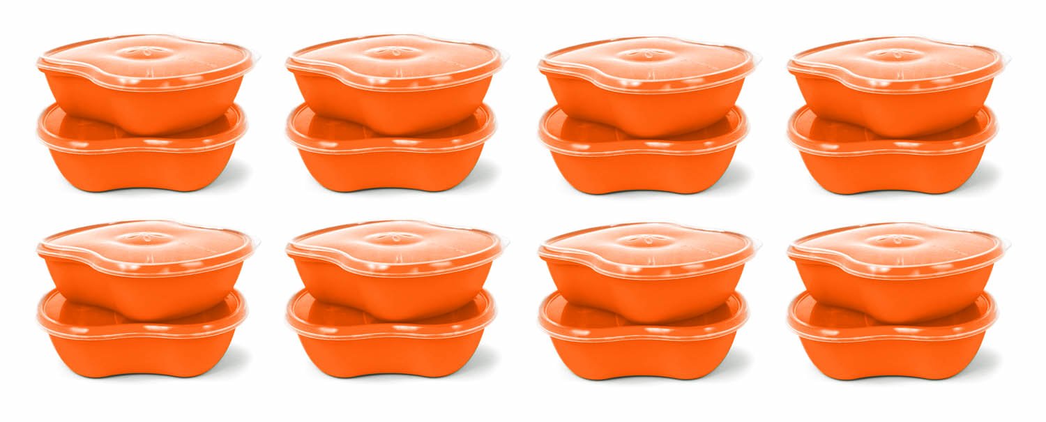Preserve Dishwasher Safe Bpa Free Sandwich Food Storage Container Made From Recycled Plastic In The Usa, Bulk Set Of 16, Orange