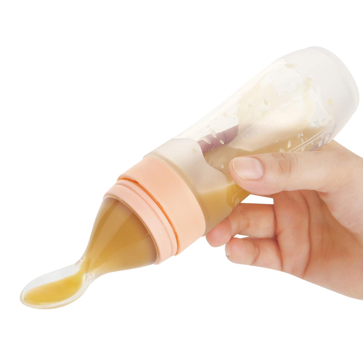 Pandaear (2 Pack) Silicone Baby Food Dispensing Spoon|4 Oz Infant Fruit Squeeze Feeder| Travel Friendly Kids Toddlers Boys Girl