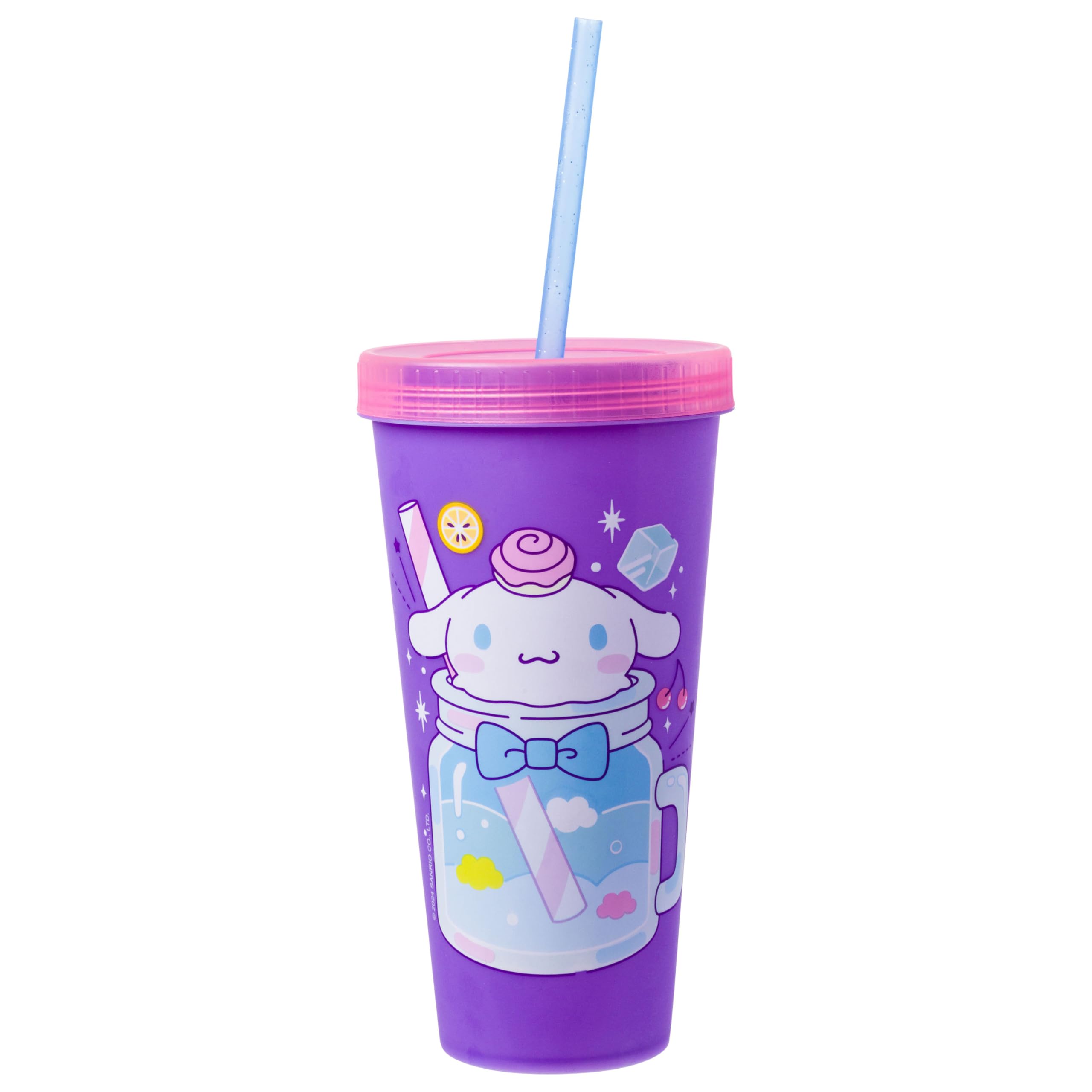 Silver Buffalo Sanrio Hello Kitty And Friends 4 Pack Color Changing Plastic Tumblers Featuring Hello Kitty, My Melody, Badtz Mar
