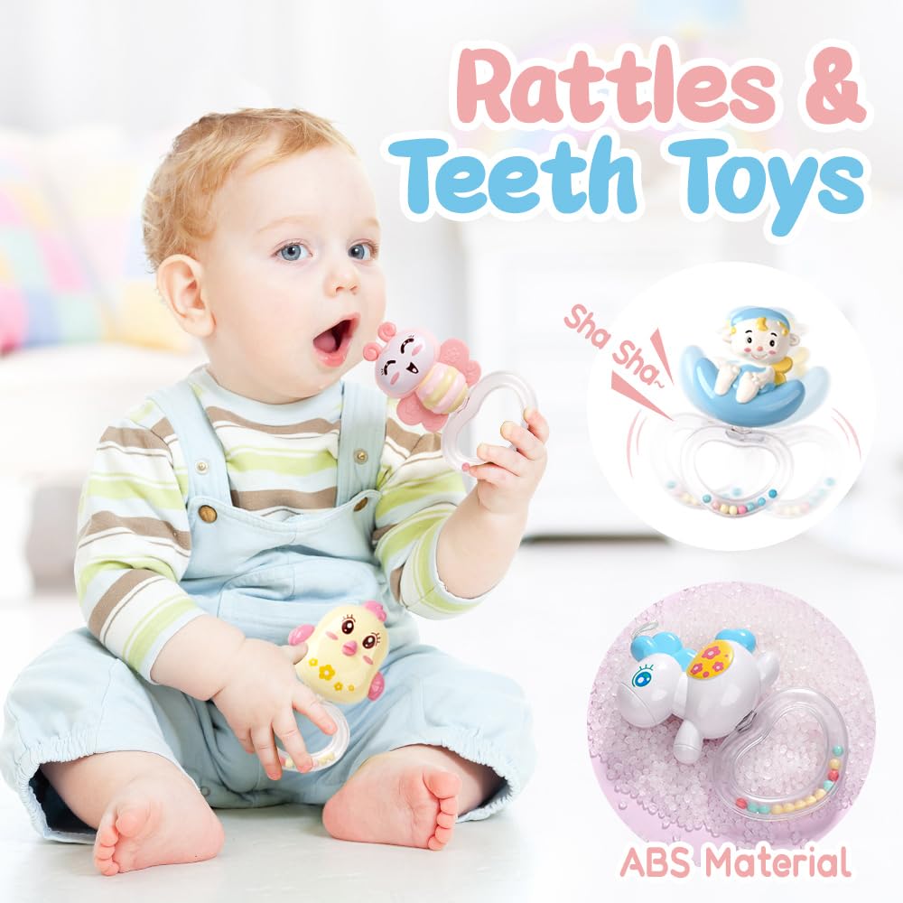 Baby Musical crib Mobile with Timing Function Projector and Lights Hanging Rotating Rattles and Remote control Music Box with 150 Melodies Toy for Newborn 0-24 Months