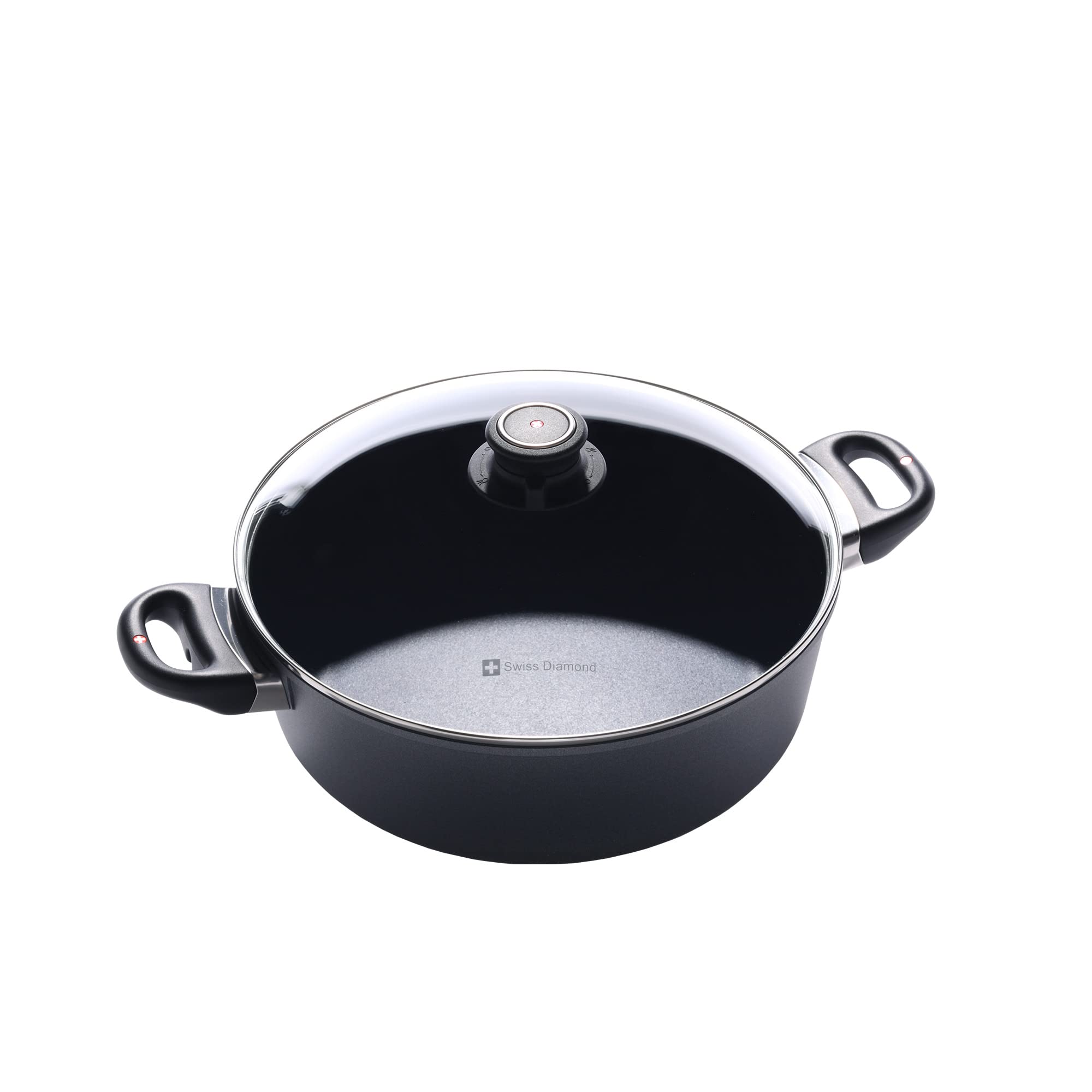 Swiss Diamond 11 Inch, 5.3 Quart Braiser Nonstick Induction Braiser With Lid - Dishwasher Safe And Oven Safe Aluminum Braiser