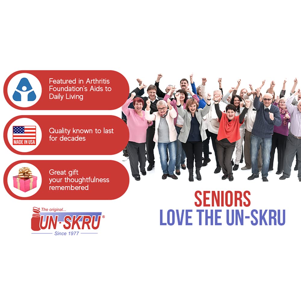 Un-Skru Jar Opener - Under Cabinet Bottle & Jar Lid Opener For Arthritis, Weak Hands, Seniors - One Handed, Easy Grip Universal