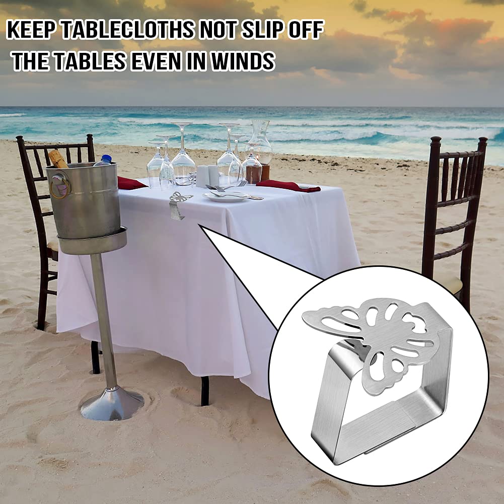 Hfatmos Tablecloth Clips Stainless Steel, Windproof Tablecloth Holder, Table Cloth Clip For Outdoor Picnic, Restaurant, Kitchen,