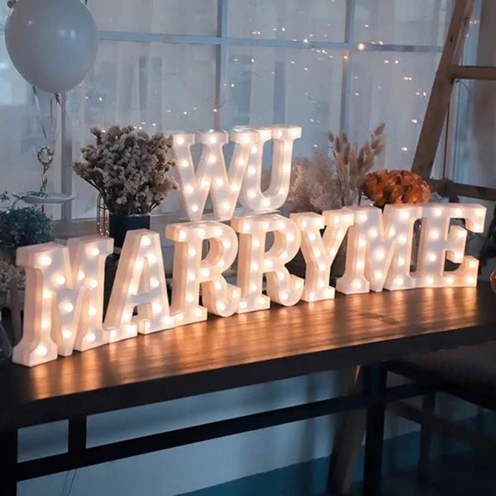 MUMUXI Marquee Light Up Letters Battery Powered LED Alphabet Lights for Party Wedding Birthday Christmas Home Bar Decoration Lig