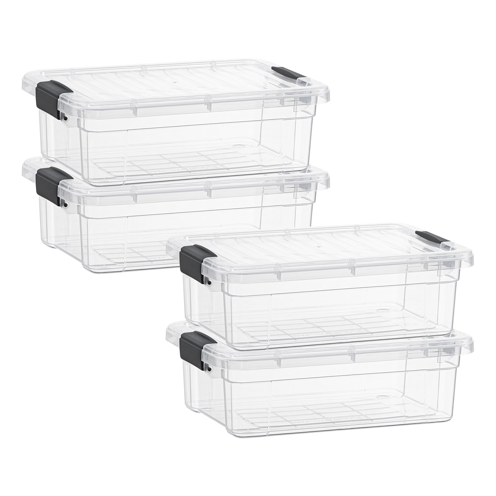 Superio Clear Storage Boxes With Lids, 7 Quart Plastic Container Bins For Organizing, Stackable Crates, Bpa Free, Non Toxic, Odo