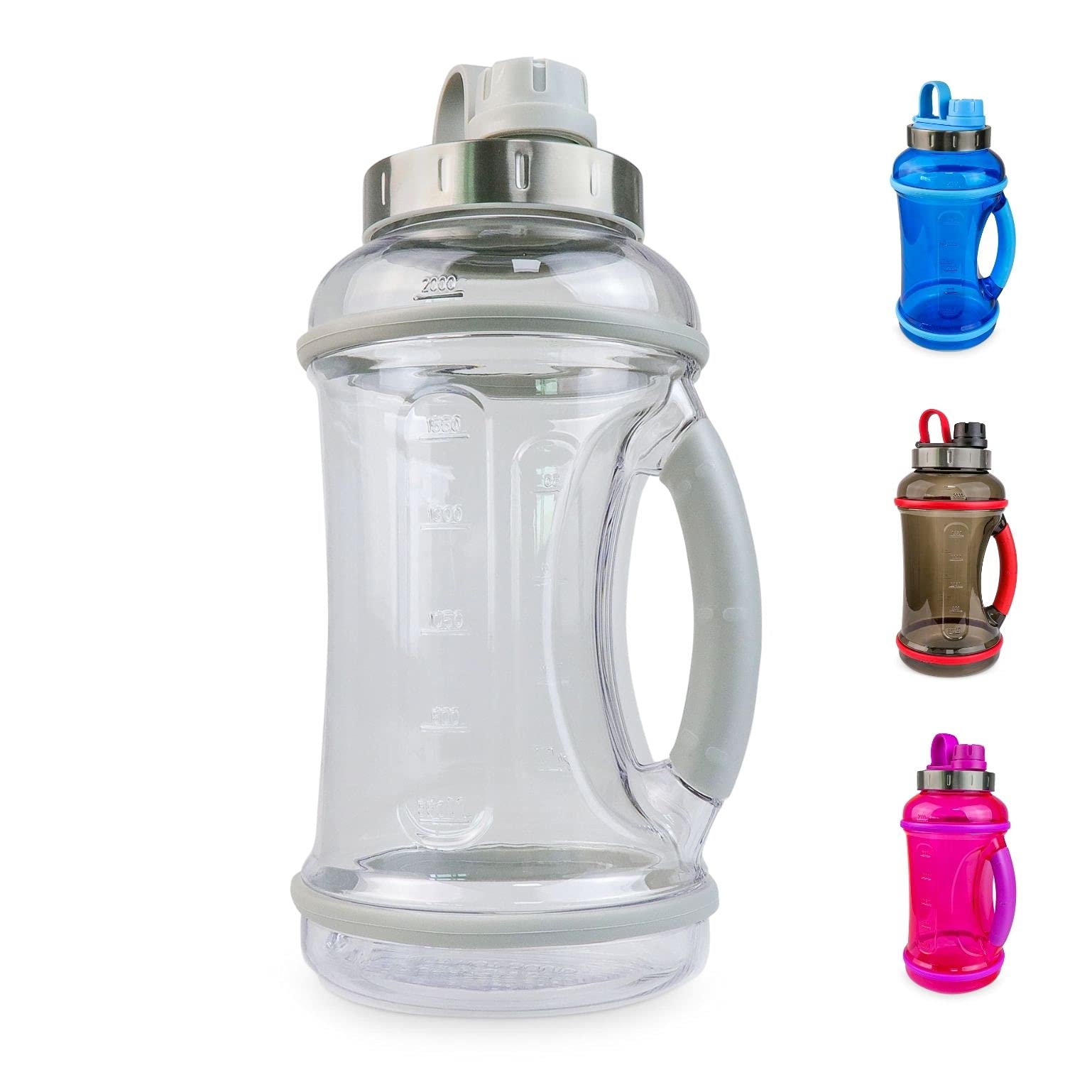 Flash Popup 70Oz Sport Water Bottle With Twist Off Lid Clear Bottle Leakproof Water Jugs Half A Gallon Bottle