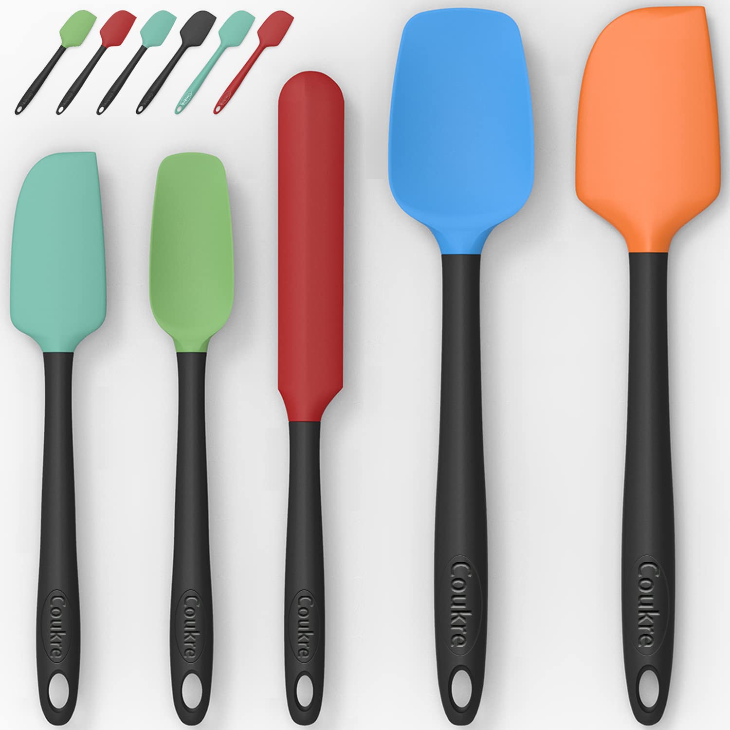Silicone Spatula Set Of 5,High Temperature Resistant, Food Grade Silicone, Dishwasher Safe, For Baking Cooking (Colorful)