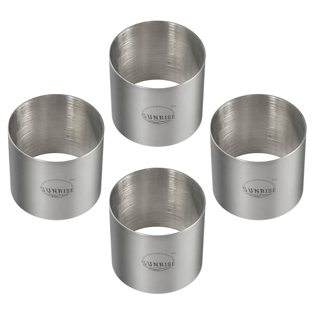 Sunrise (Pack Of 4) Kitchen Supply Plating Forms Stainless Steel Ring Mold Sets 3'' X 2.75'' (3'' X 2.75'')