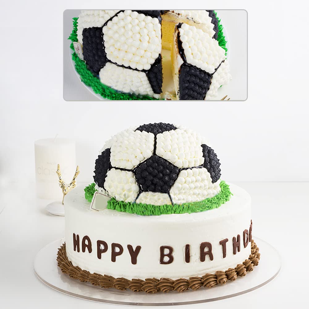 8 Inches Football Cake Pan, Soccer Cake Pan, Diy 3D Birthday Cake Pan, Aluminum Ball Cake Molds Nonstick Baking Tool