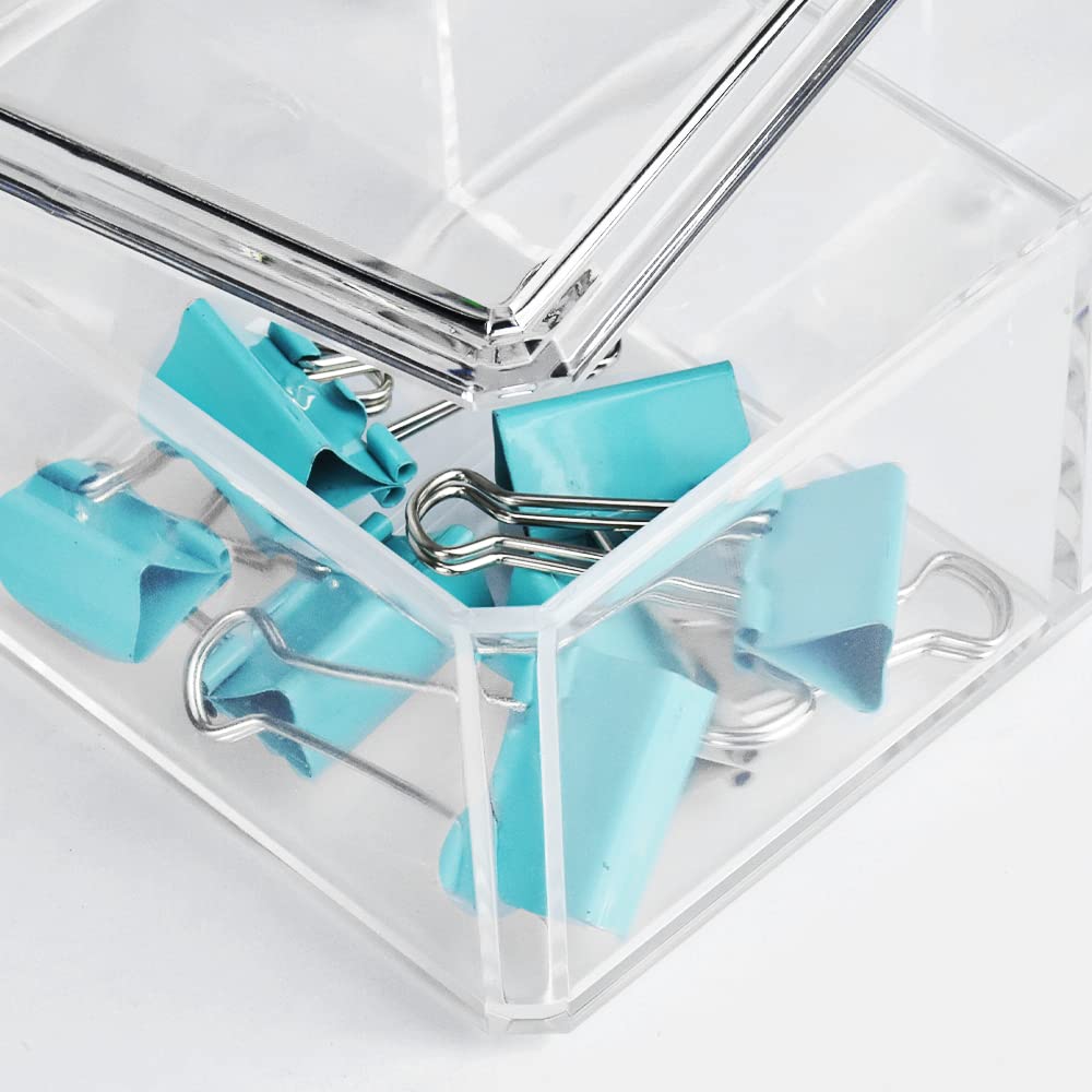 Kimchomerse Qtip Holder Dispenser, 2Layer Cotton Ball Holder For Cotton Swab, Cotton Pad Container For Bathroom Vanity Counterto