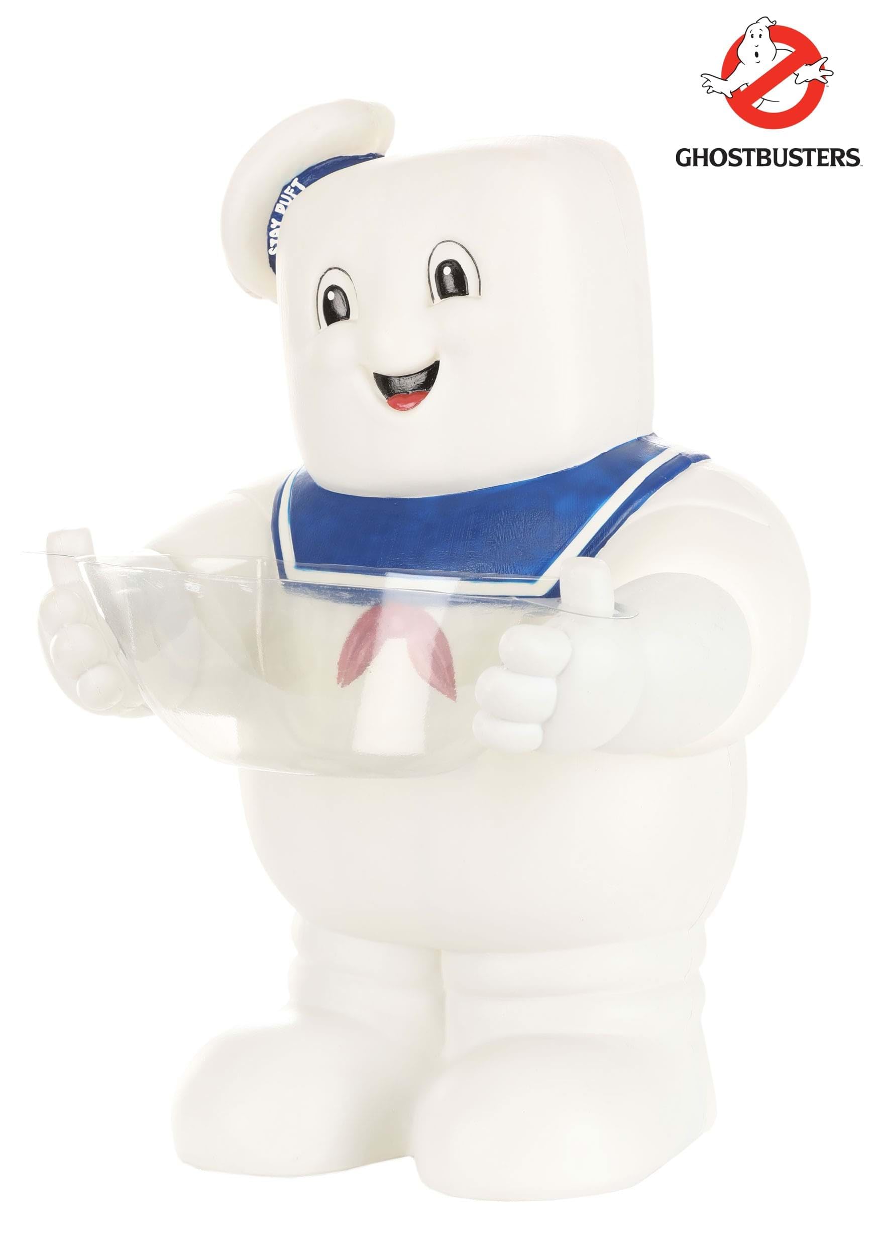 Fun Costumes Ghostbusters Stay Puft Marshmallow Man Candy Bowl & Holder Decoration, Trick Or Treat Dish Party Supplies Standard
