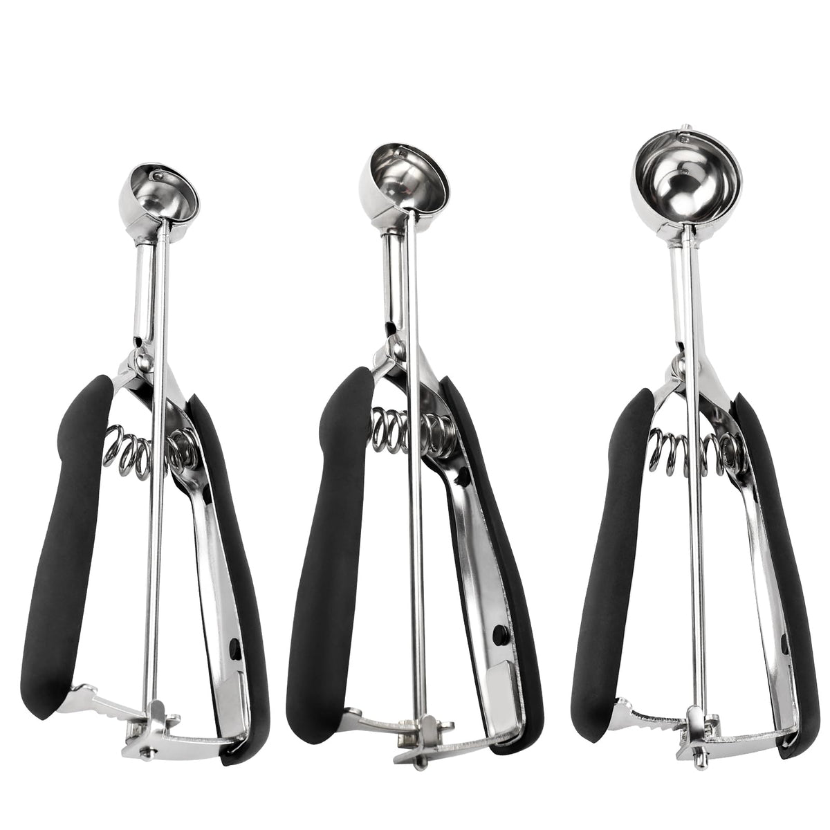 Small Cookie Scoop Set - 3 Pcs Include 1 Tsp / 2 Tsp / 3Tsp Cookie Dough Scoops, Cookies Scoops For Baking, Made Of 18/8 Stainle