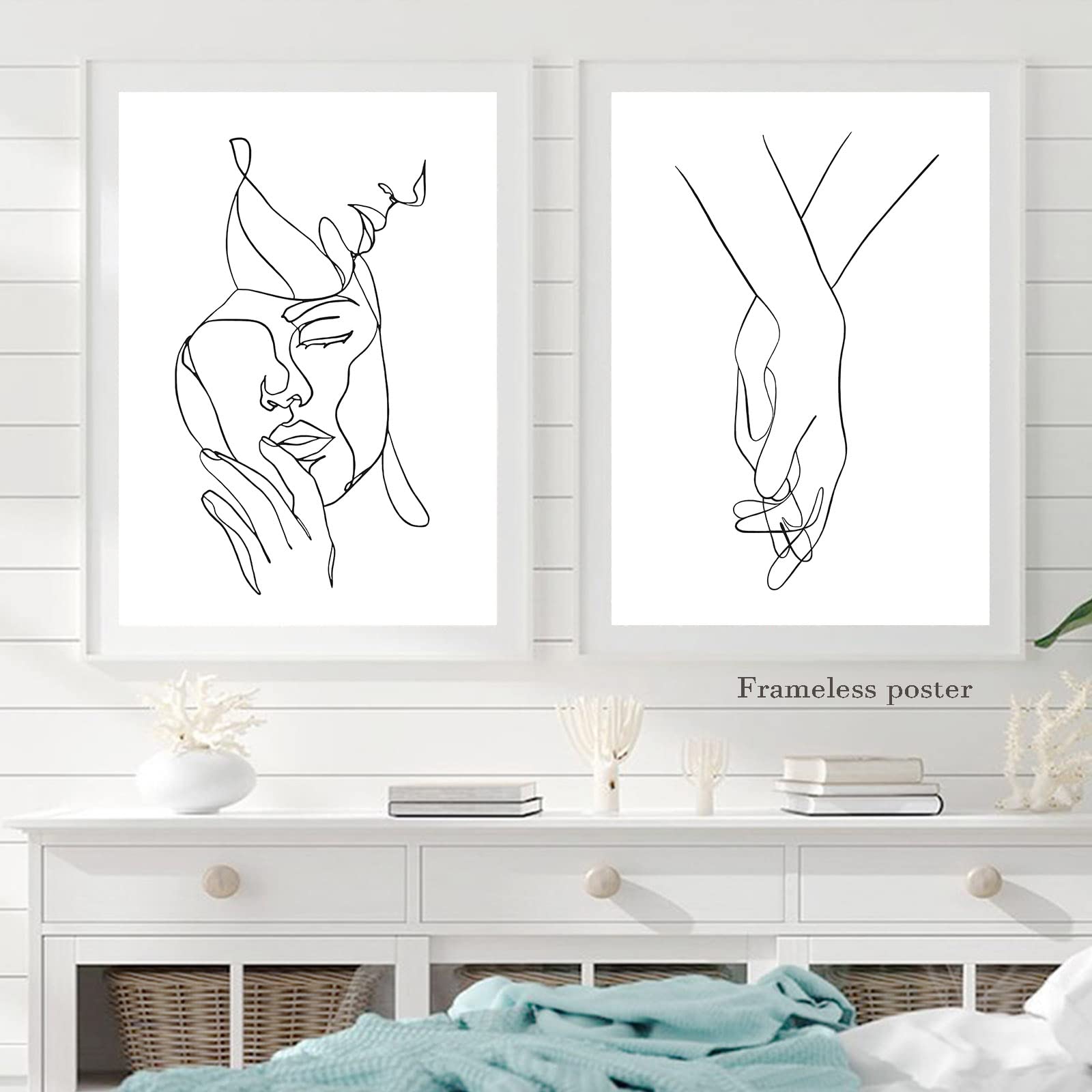 Minimalist Line Art Black White Minimalist Line Canvas Art Couple Line Drawing Posters Couple Wall Art One Line Art Wall Decor A