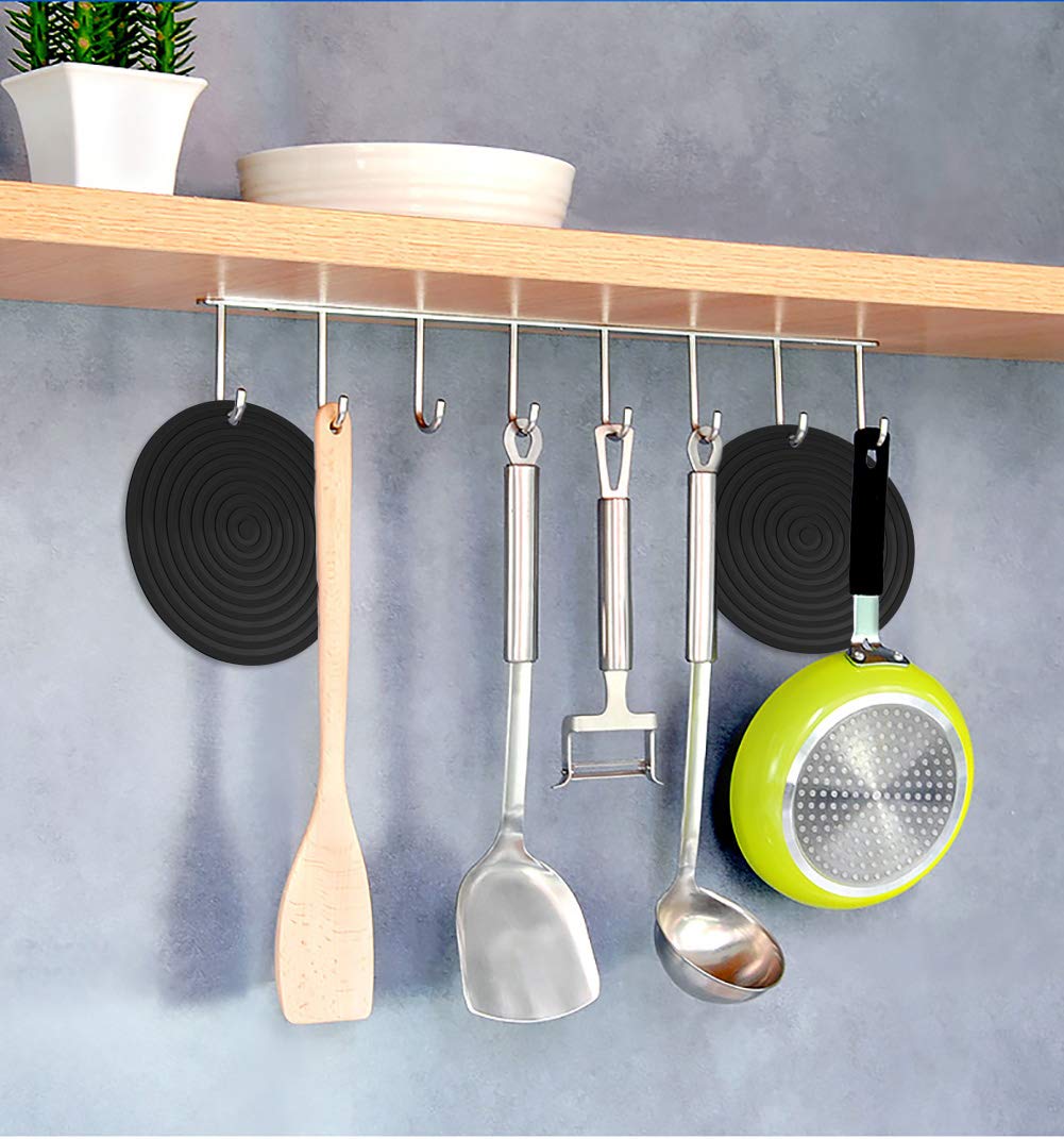 2 Pack Heat Resistant Silicone Pot Holder Trivet Mats,Heat Proof Hot Pads Flexible Jar Opener, Non Slip Trivet For Hot Dishes,9.
