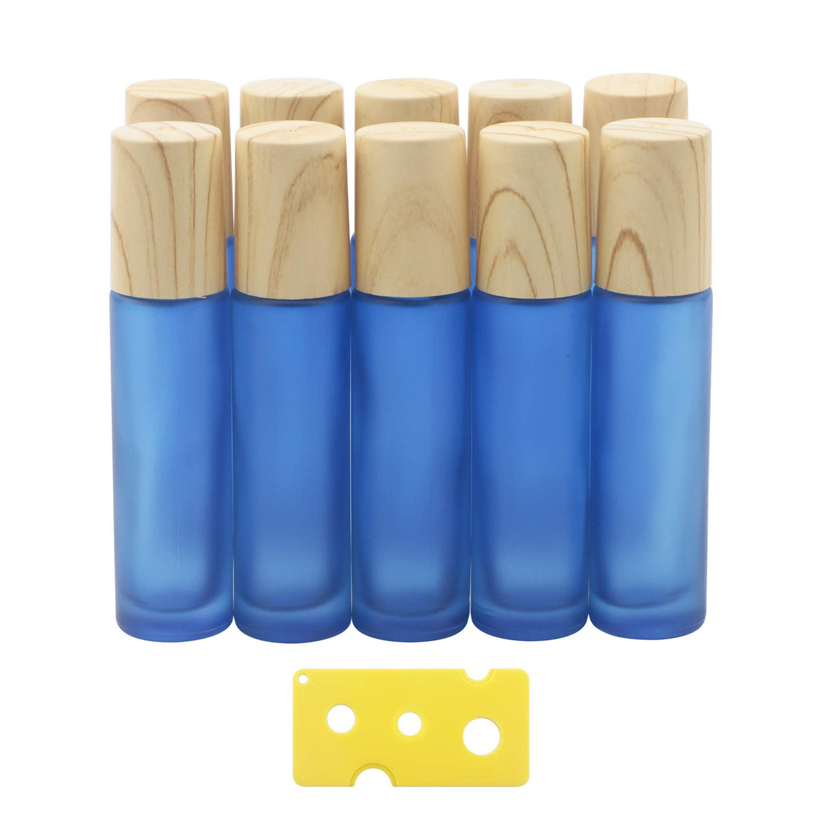 Kesell 10Pcs 10Ml Glass Roll On Bottles Portable Essential Oil Roller Bottle With Plastic Lid Refillable Small Perfume Bottle Sa