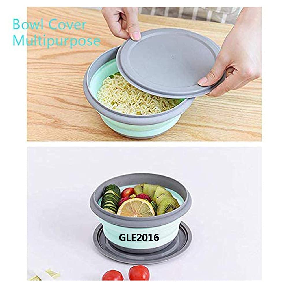 Gle2016 3 Pcs Food Grade Silicone Collapsible Bowl Lunch Box - Expandable Food Storage Containers Set -Silicone Salad Bowl With