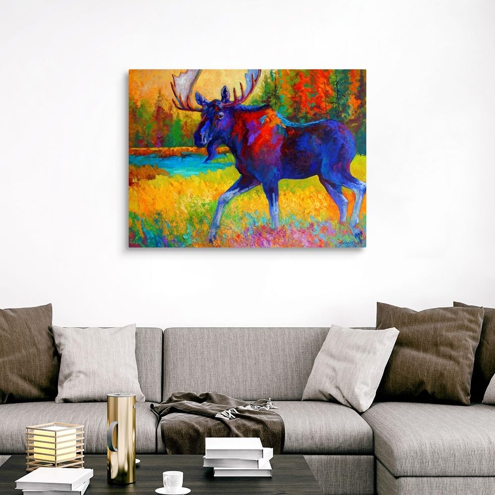 Canvas On Demand Majestic Moose Canvas Wall Art Print By Marion Rose, Home Decor, Wildlife Artwork, 48''X36''