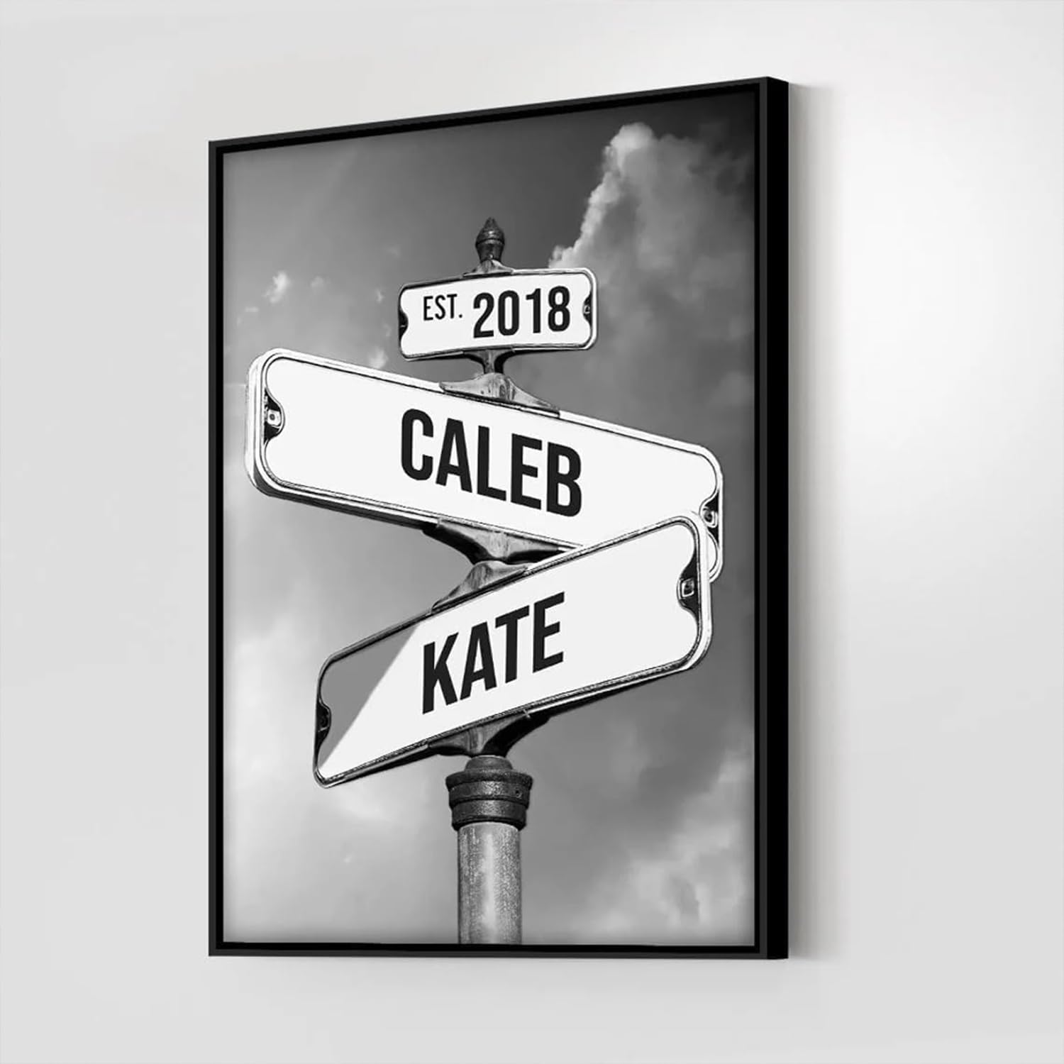 Personalized Crossroads Street Sign For Couples, Best Gift For ?Ouple, Custom Name And Date Vintage Street Sign Canvas Print, Ch