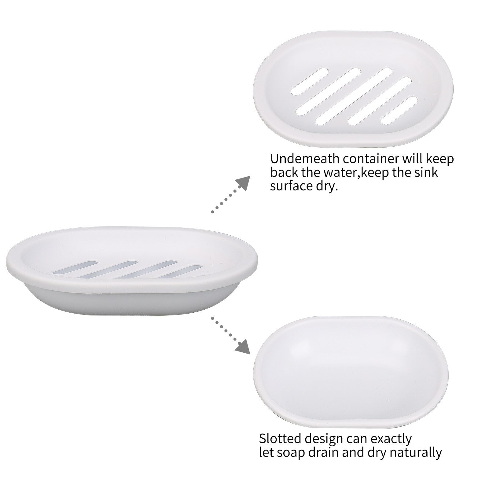 Topsky Soap Dish For Shower, 2Pcs Soap Dishes Soap Savers For Bar Soap, Soap Bar Holder Shower With Drip Tray, Plastic Soap Hold